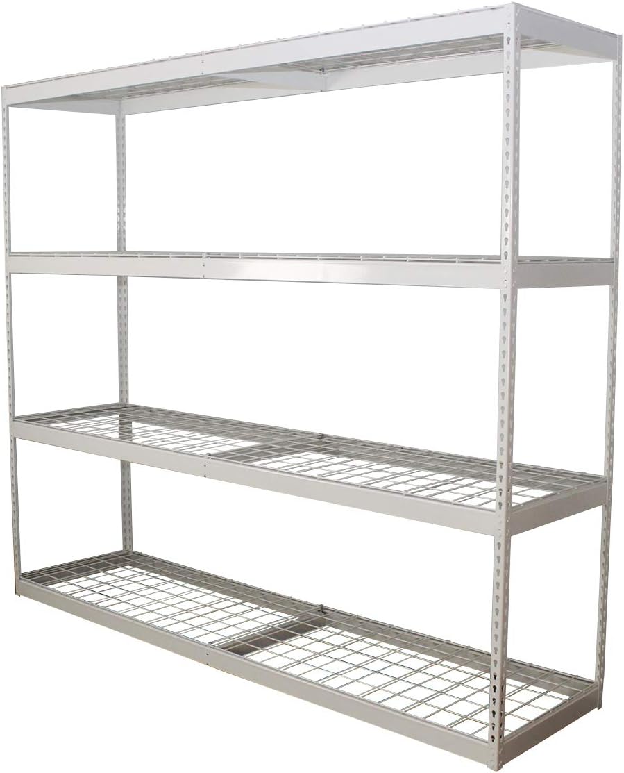 SafeRacks Garage Shelving - 500 Pounds Per Shelf High Grade Steel - Bolted Shelving Rack - (White, 24
