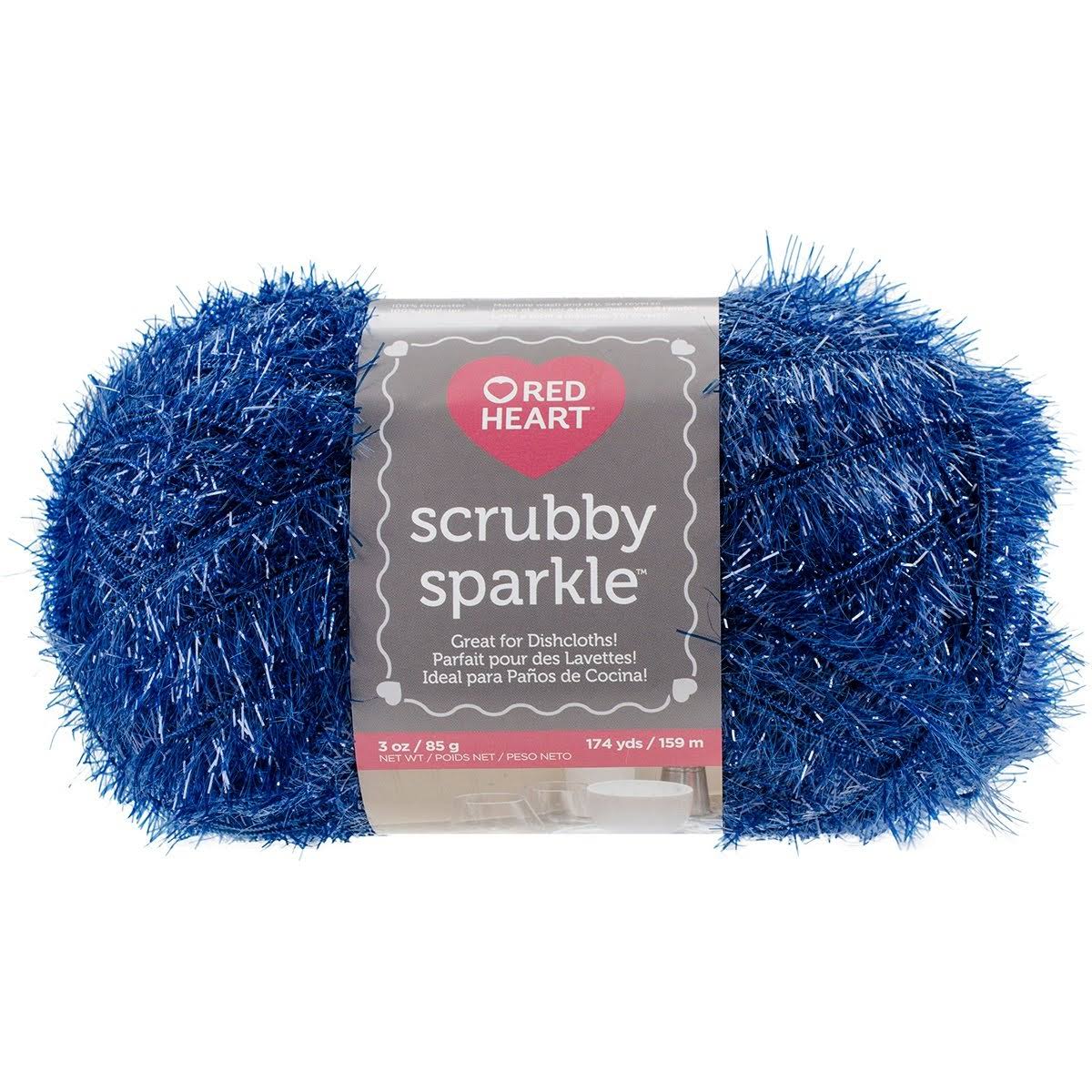 Red Heart Scrubby Sparkle Yarn - Blueberry, Multipack of 24