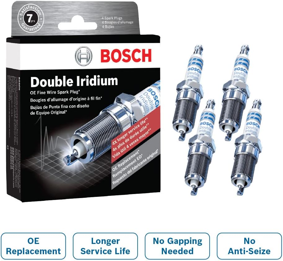 Bosch Automotive (9660) OE Fine Wire Double Iridium Spark Plug - Pack of 4