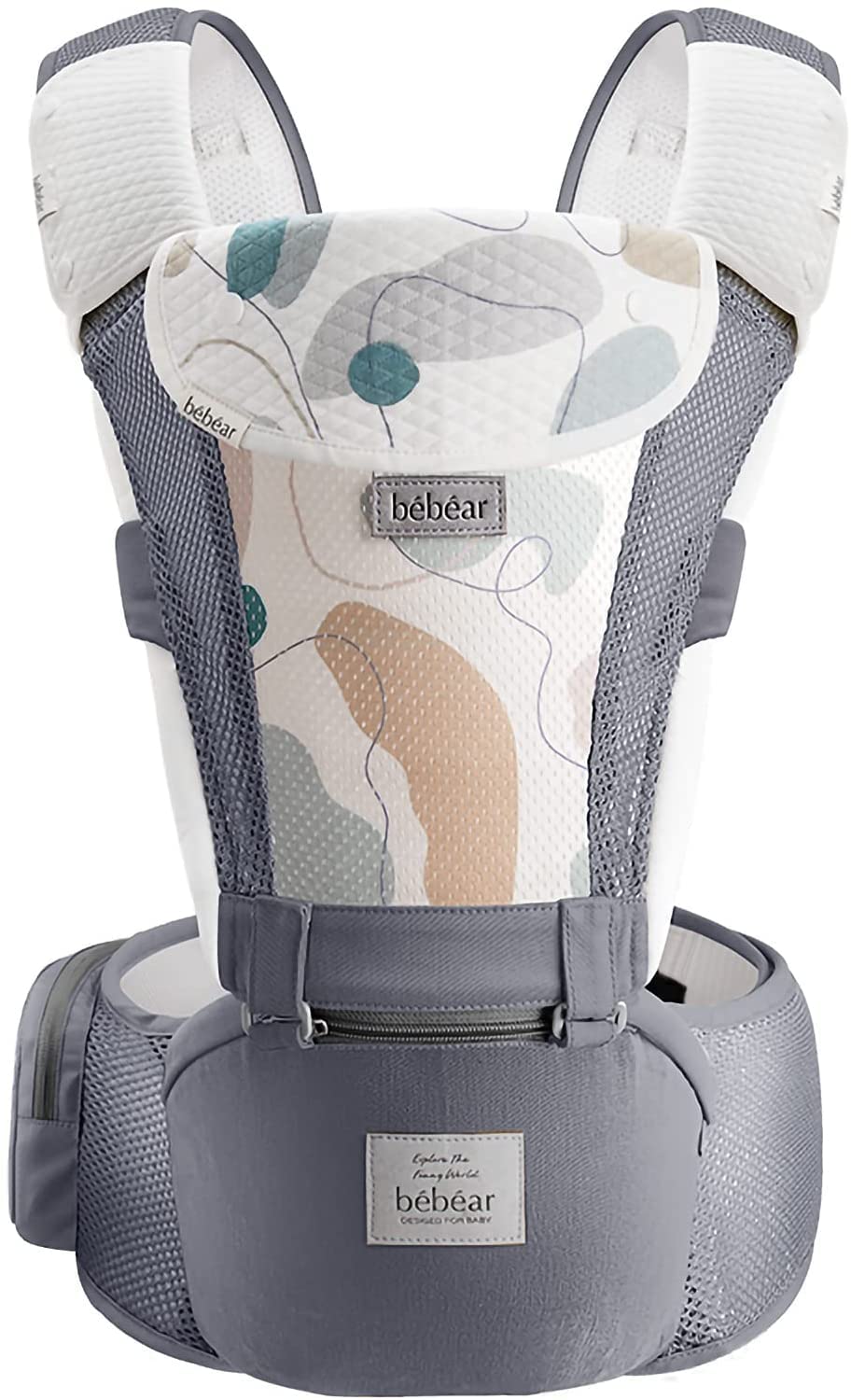 Bebamour Baby Carrier Front and Back Carry Baby Newborns to Toddler Baby Hip Carrier 6 in 1,2 Pieces Teething Pads,Dark Blue Pack of 2