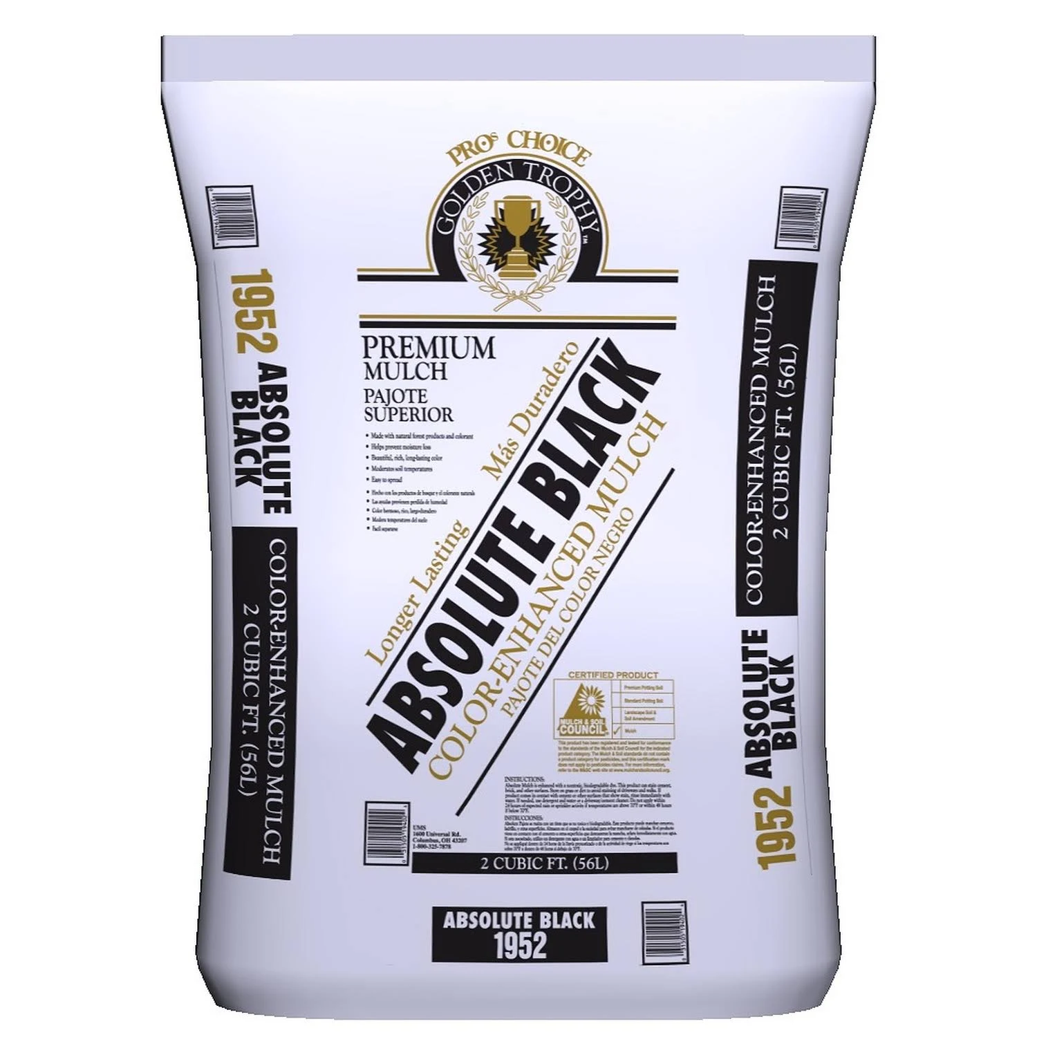 Pro Choice Black Hardwood Bark Mulch 2 Cu. ft. 8 Sq. ft.