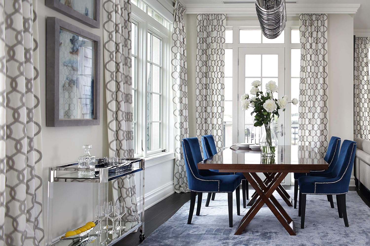 Safavieh Couture Home Iago Glam Silver Acrylic Glass Top Bar Trolley