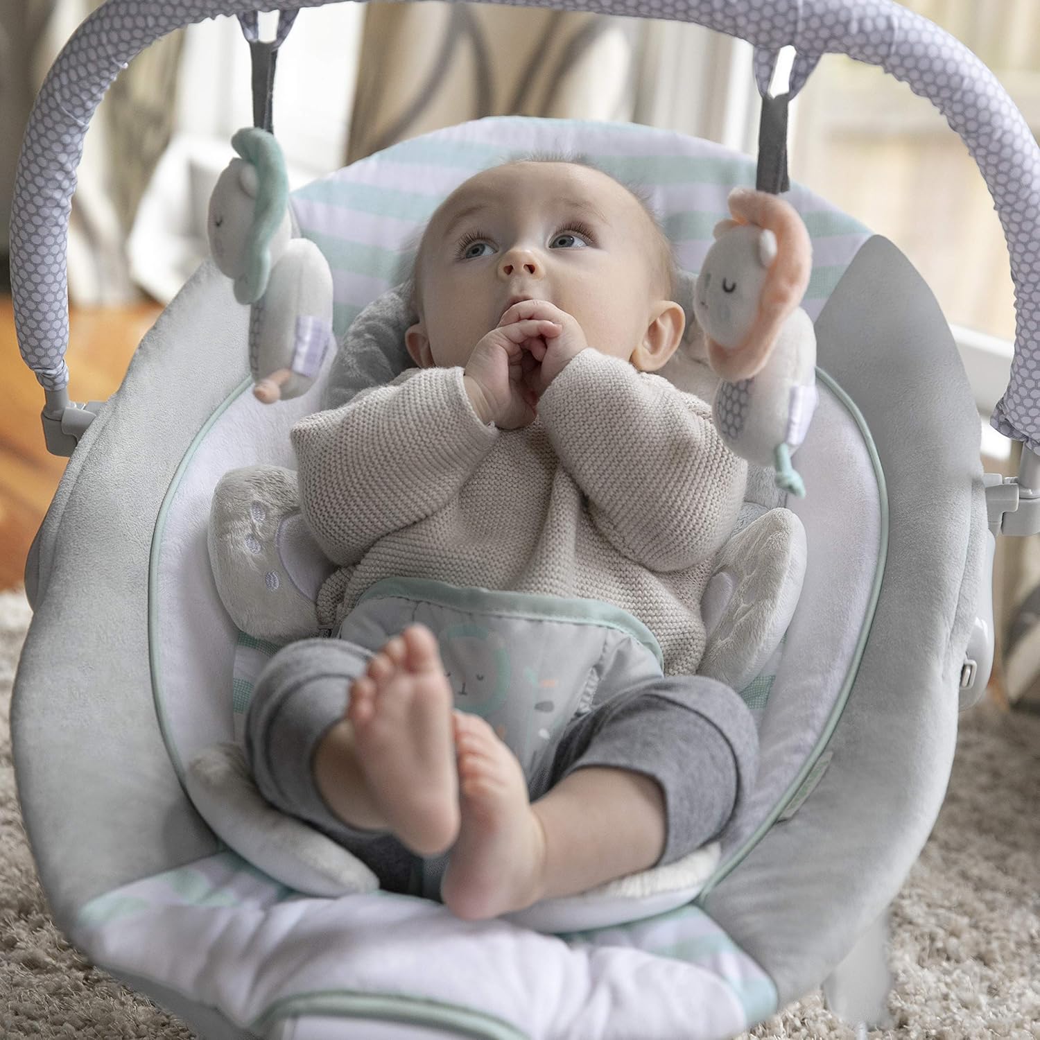 Ingenuity Cradling Bouncer Seat with Vibration & Melodies- Landry The Lion Pack of 2