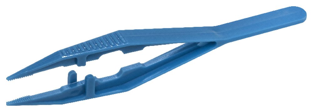 Caplugs Evergreen 222-1130-B1I Sterile Forceps. 128 mm, ABS, Blue, Individual Pack (Pack of 100)