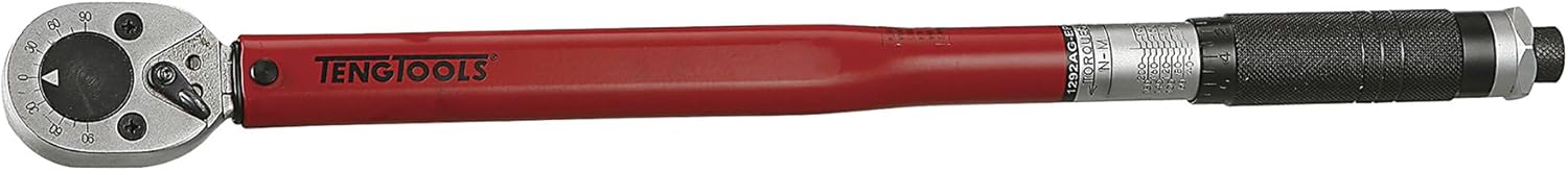 Teng Tools 1/2 Inch Drive 10 to 150 FT-LB Reversible Click Steel Torque Wrench - 1292UAGEP, Red Pack of 2