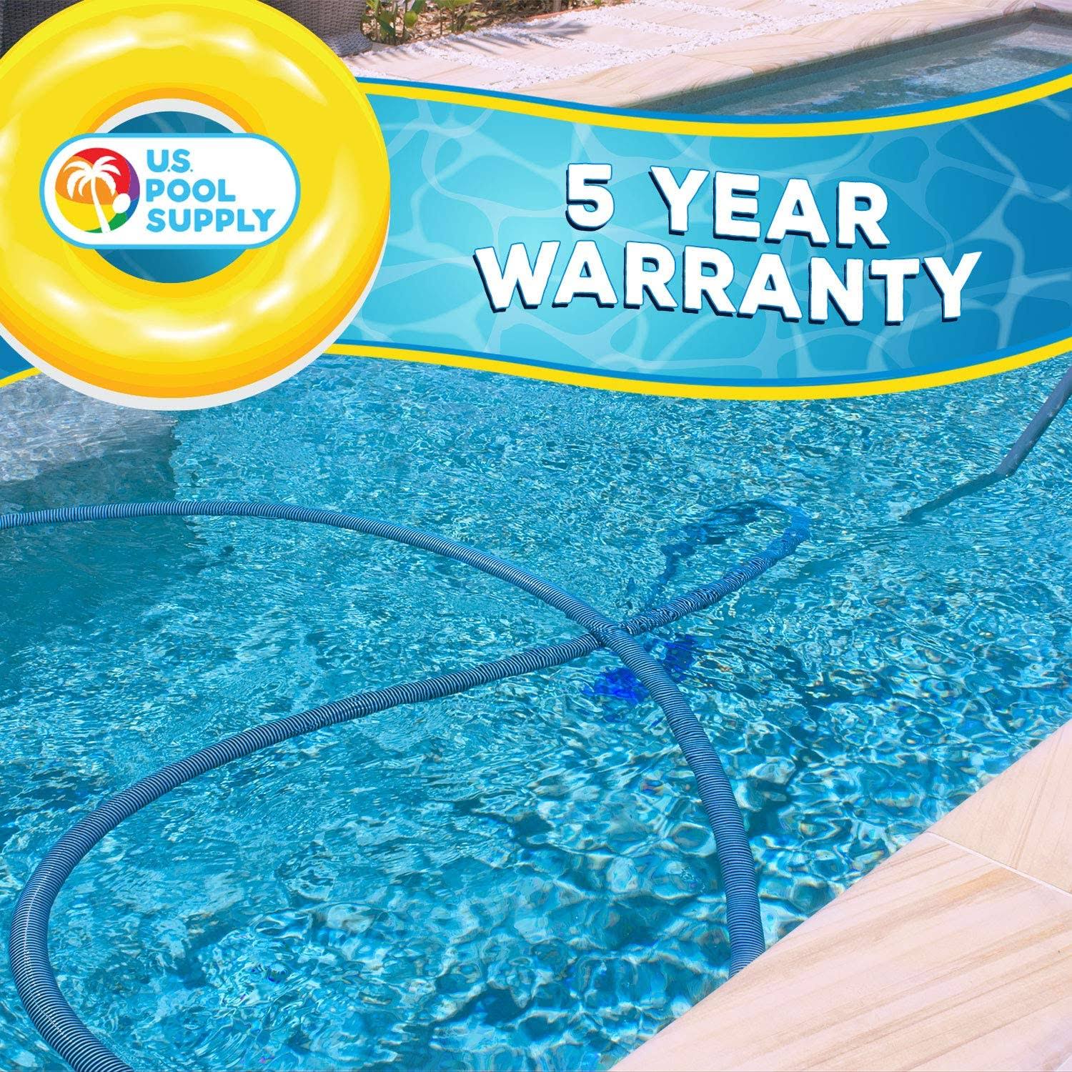 U.S. Pool Supply 1-1/2x22 x 40 Foot Professional Heavy Duty Spiral Wound Swimming Pool Vacuum Hose with Swivel Cuff