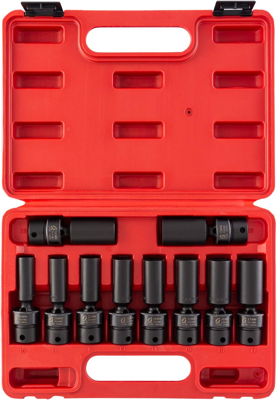 Sunex 3660 3/8-Inch Drive Deep Metric Universal Socket Impact Set, 10-Piece