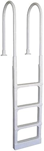 New Main Access 200300 ProSeries Above Ground Swimming Pool Step Ladder Entry System with Convenient Adjustable Handrails, White