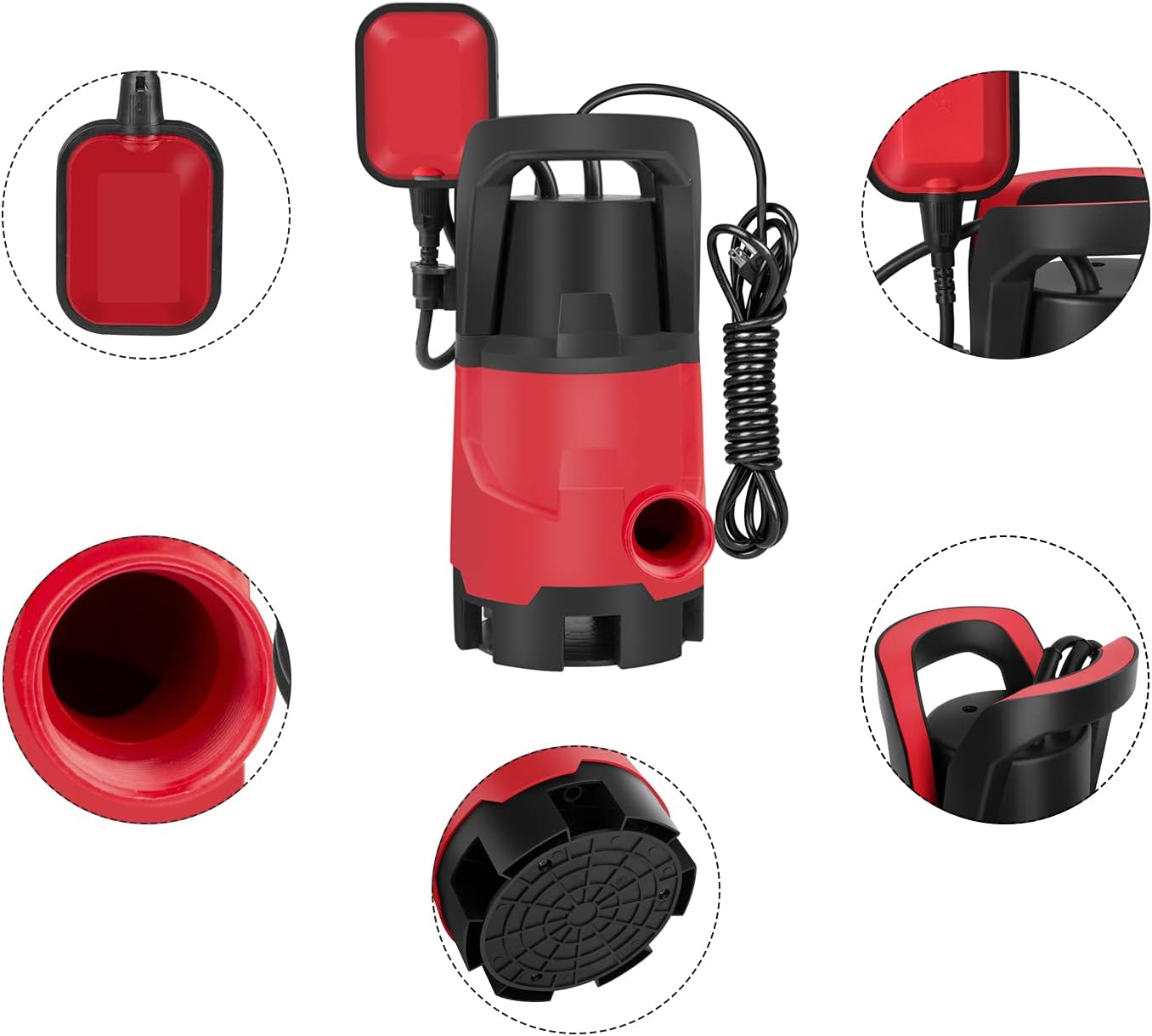 1/2 HP Submersible Sump Pump, Clean/Dirty Water Pump 2100GHP with Float Switch for Pool Draining, Hot Tub, Flood Drain Pack of 2