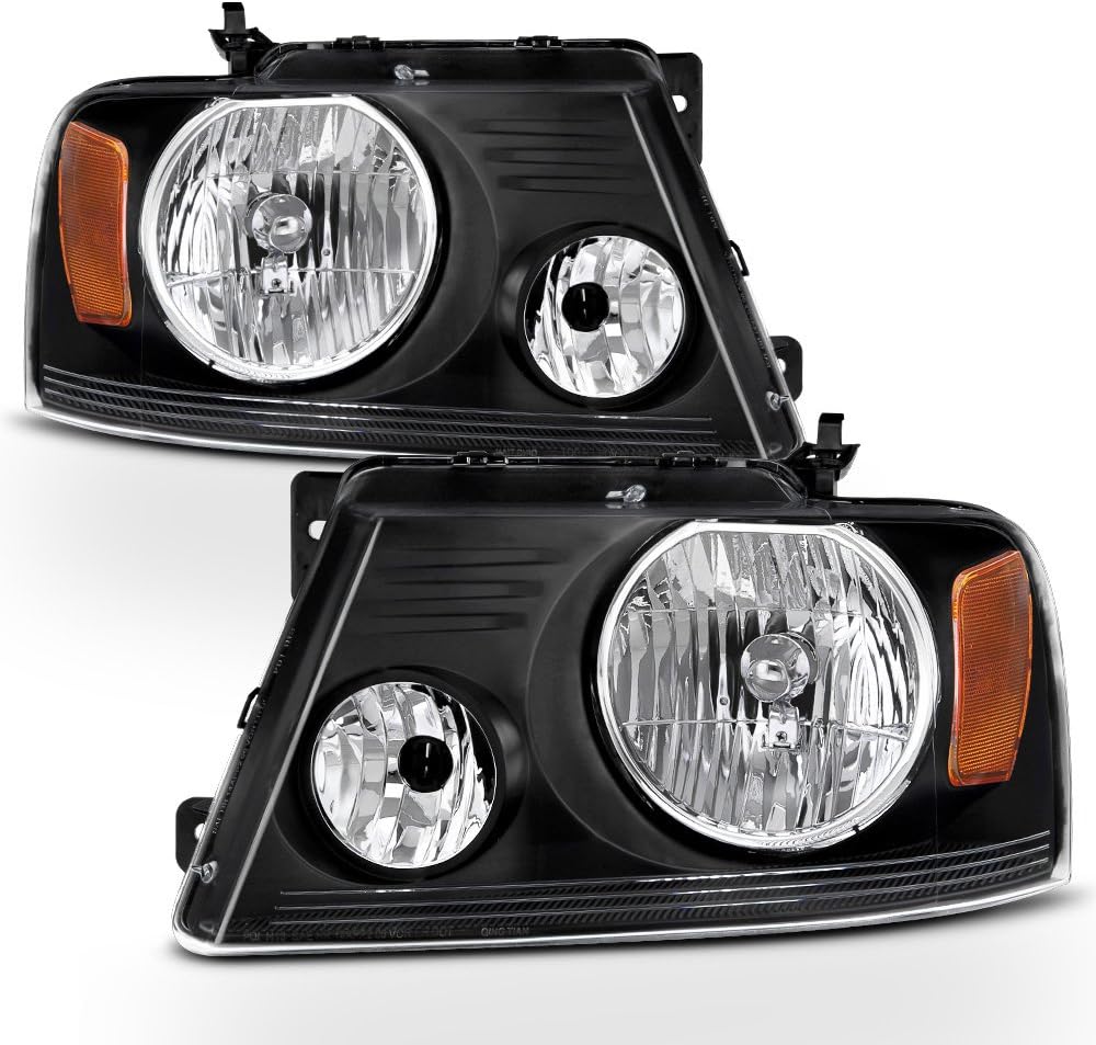 ACANII - For [Harley-Davidson Style] 2004-2008 Ford F150 06-08 Mark LT Headlights Headlamps Driver + Passenger Side