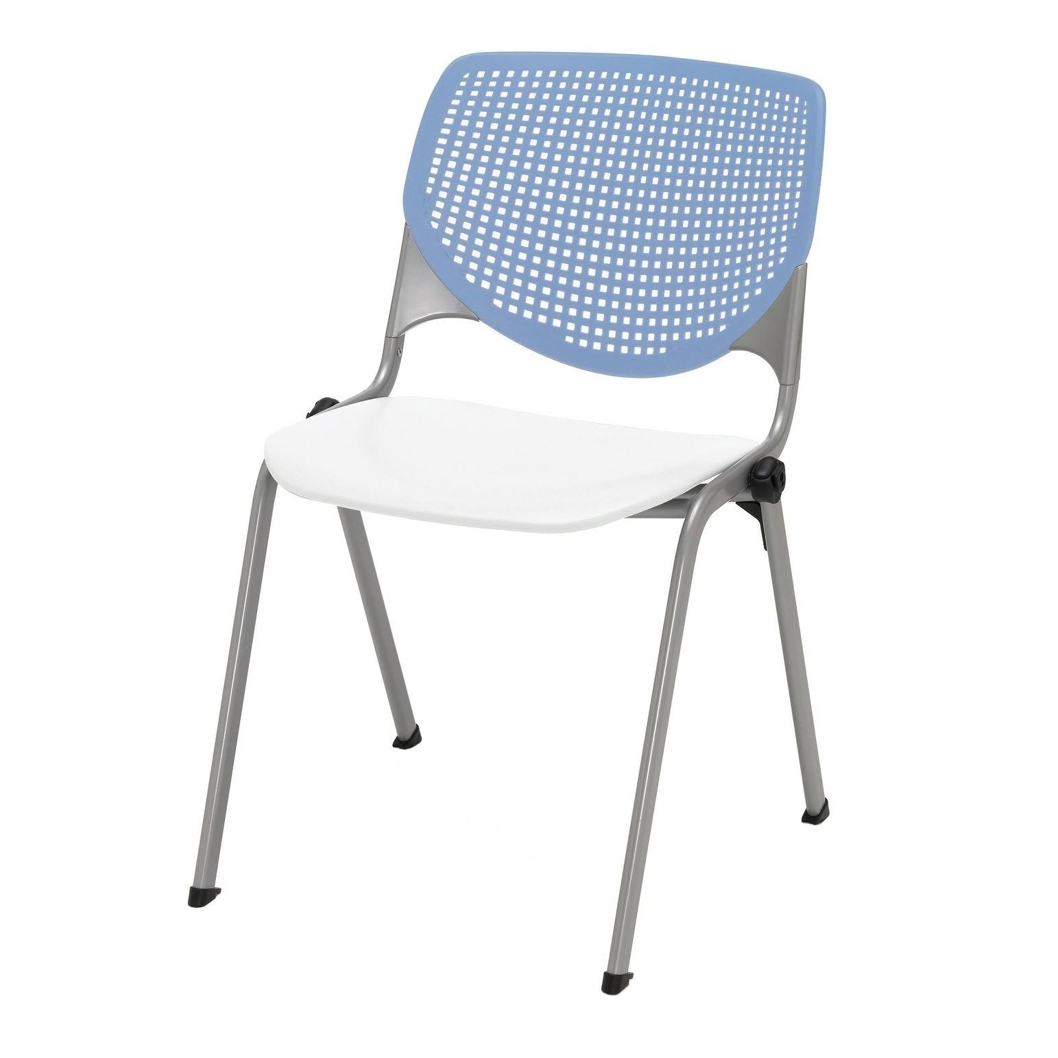 KFI Kool Stack Chair - Peri Blue Back - White Seat
