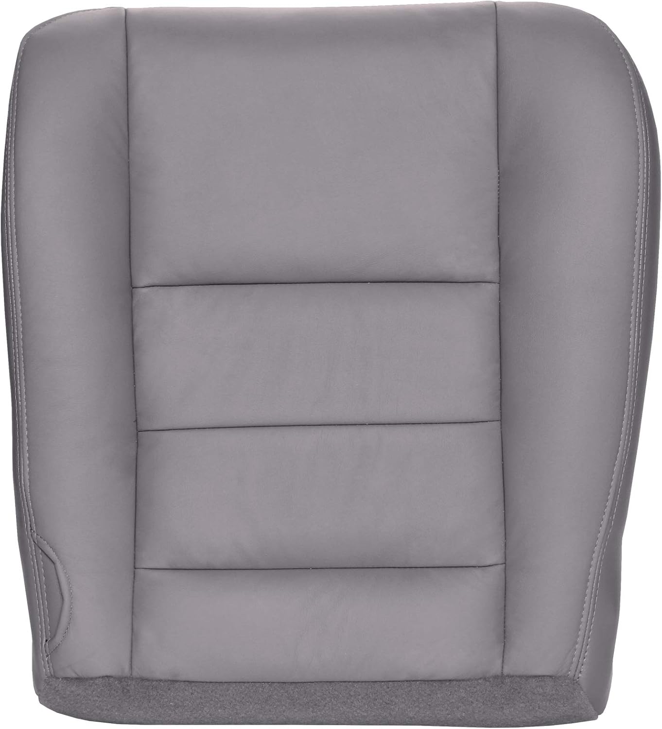 The Seat Shop Passenger Bottom Replacement Leather Seat Cover - Medium Flint Gray (Compatible with 2002-2007 Ford F250 and F350 Lariat Crew Cab, and 2002-2005 Ford Excursion Limited and XLT)