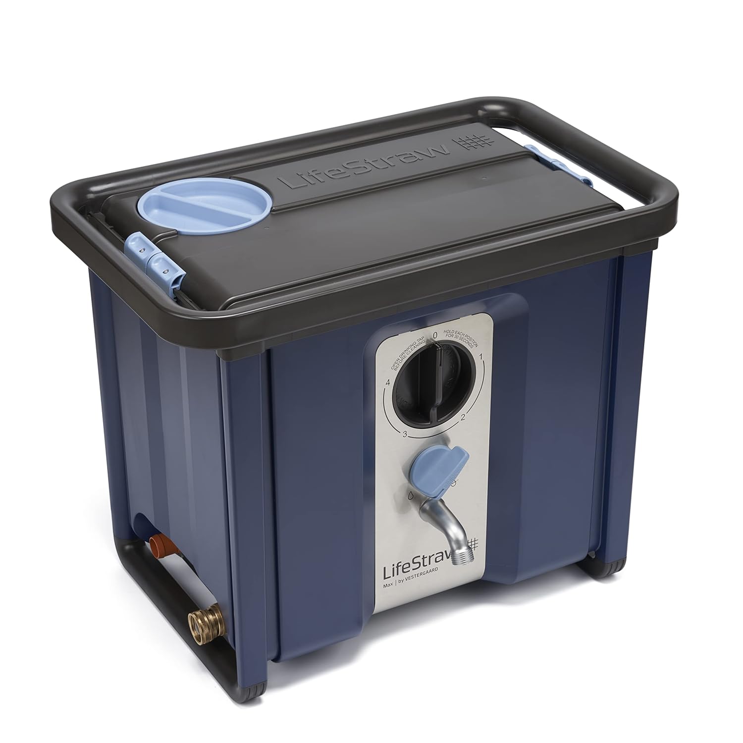 LifeStraw Max – High Flow, High-Capacity Water Filter and Purifier for Survival, Humanitarian Aid, and Remote Job Sites Blue