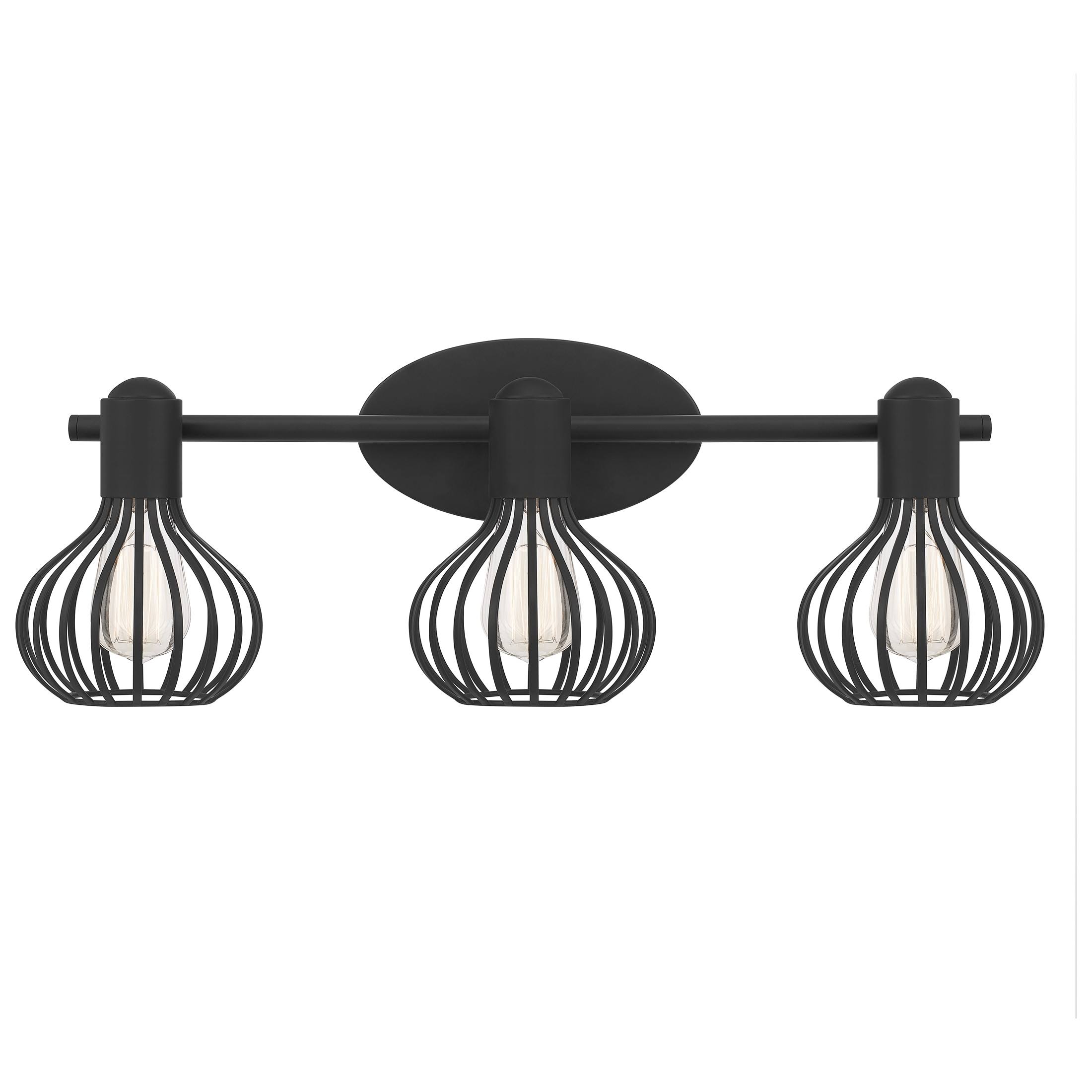 Ashley Harbour Imelda 3-Light Matte Black Vanity Light DS19193