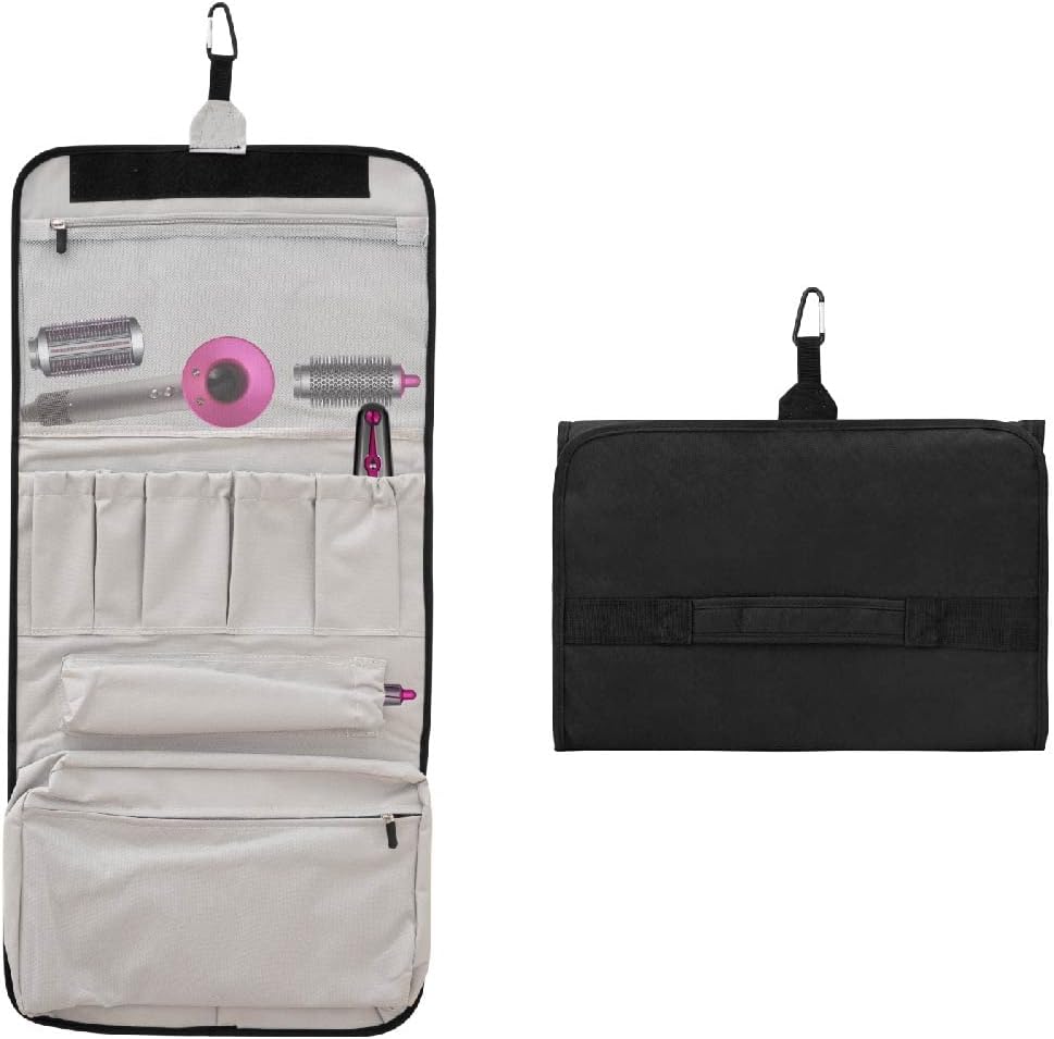 Leisureman airwrap travel case, hair dryer airwrap complete with Hanging Hook for Airwrap Styler or Vacuum Tool Accessories (Black)