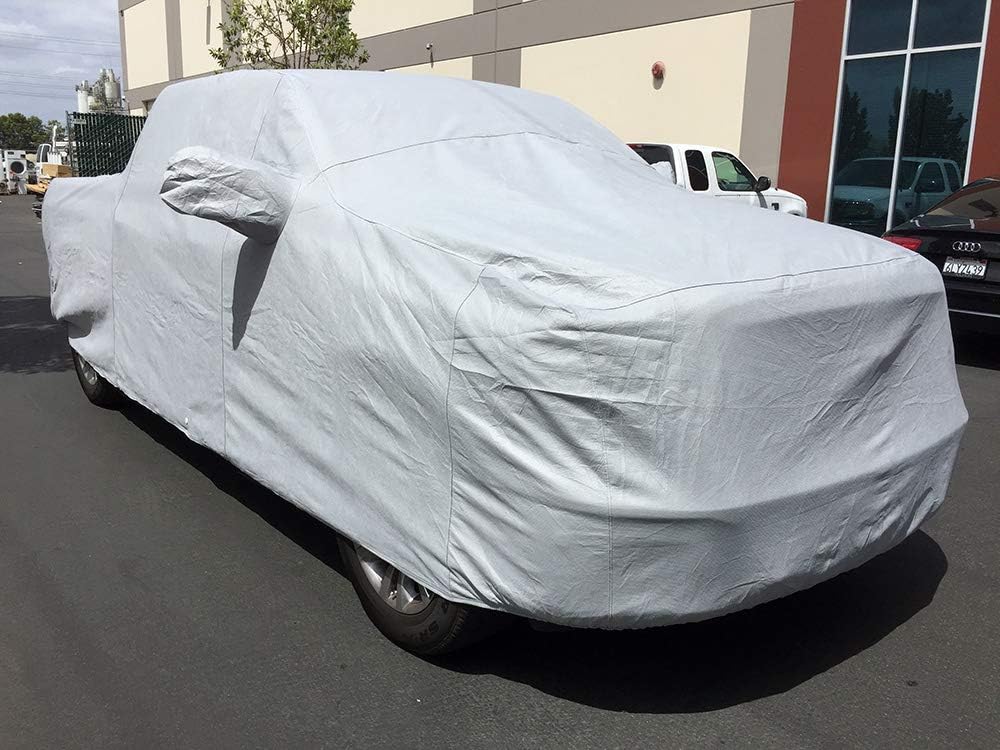 CarsCover Custom Fit 2016-2019 Toyota Tacoma Double Cab 5-ft. Short Bed Truck Car Cover Heavy Duty All Weatherproof Ultrashield