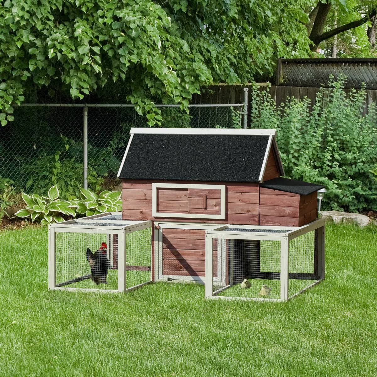PawHut 114x22 Wooden Customizable Backyard Chicken Coop