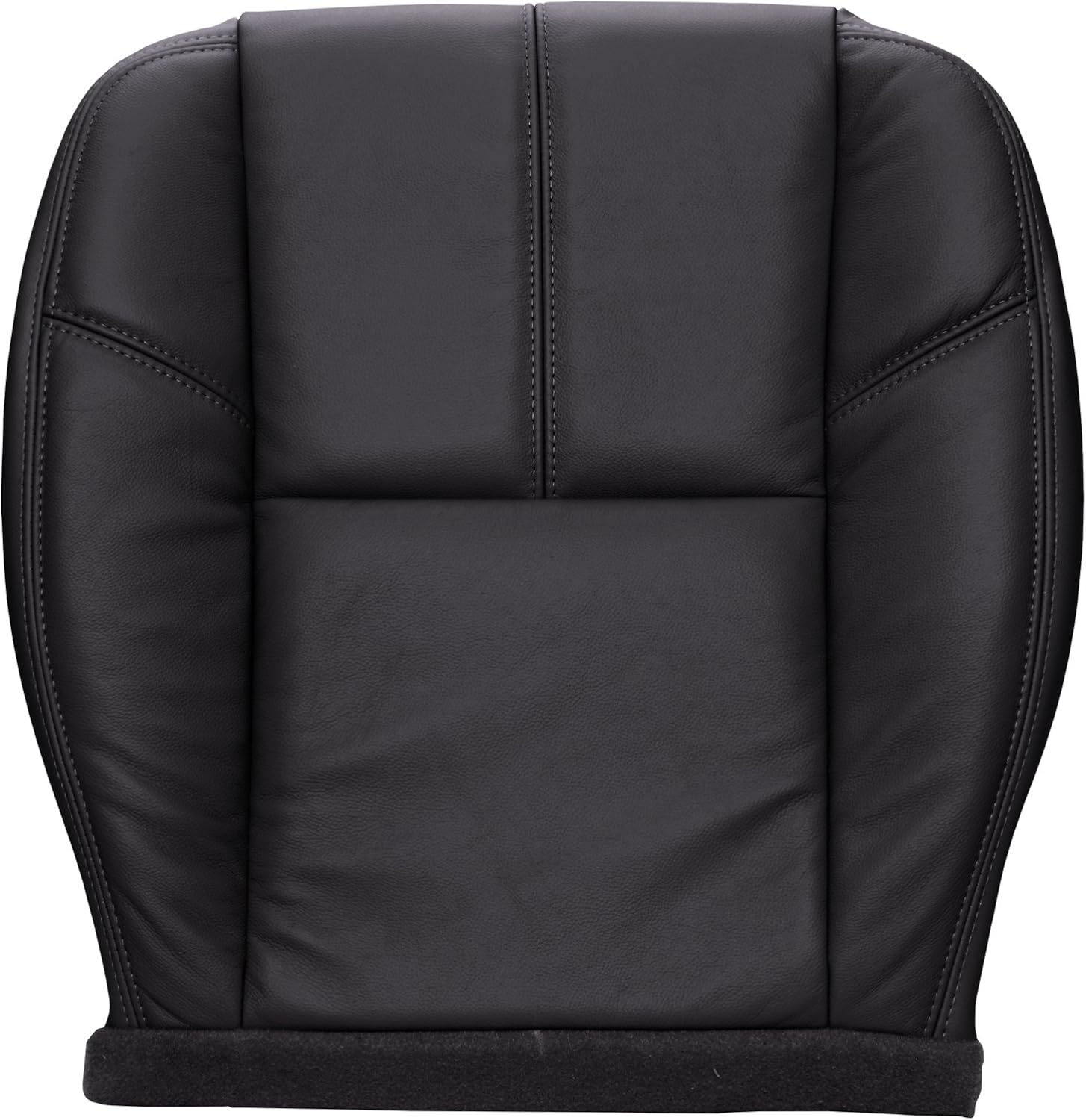 The Seat Shop Passenger Side Bottom Replacement Seat Cover in Ebony (Black) Leather (Compatible with 2007 - 2013 Chevrolet Silverado, Avalanche and GMC Sierra 1500 New Body Style)