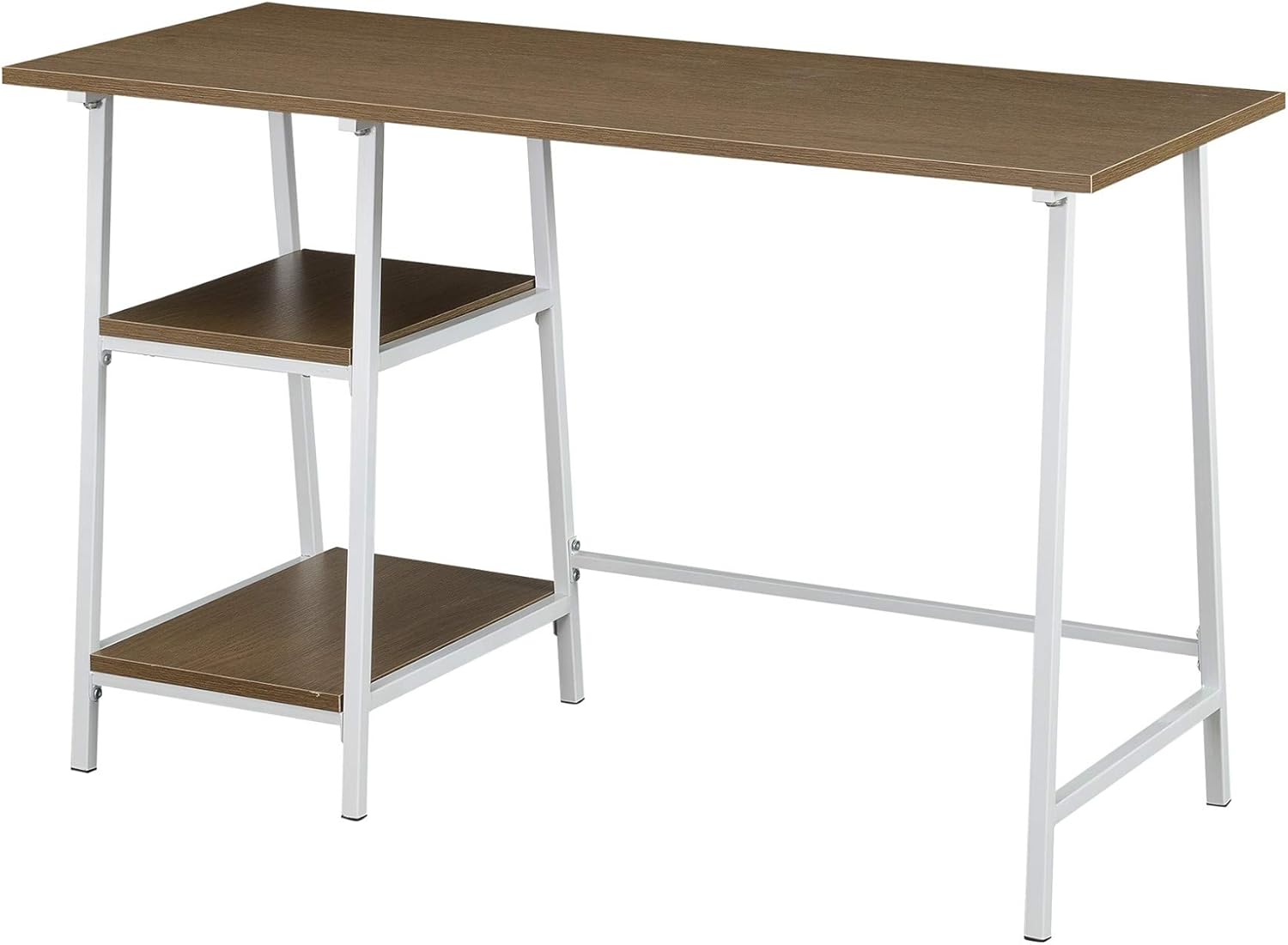 Convenience Concepts Designs2Go Trestle Wood Metal Desk, Weathered Gray/Black