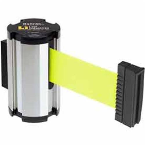 Lavi Industries 50-3010CL-FY Wall Mount 7 ft. Retractable Belt Barrier, Fluorescent Yellow