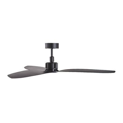52x22 Joachim 3 -Blade Standard Ceiling Fan with Remote Control Finish: Black
