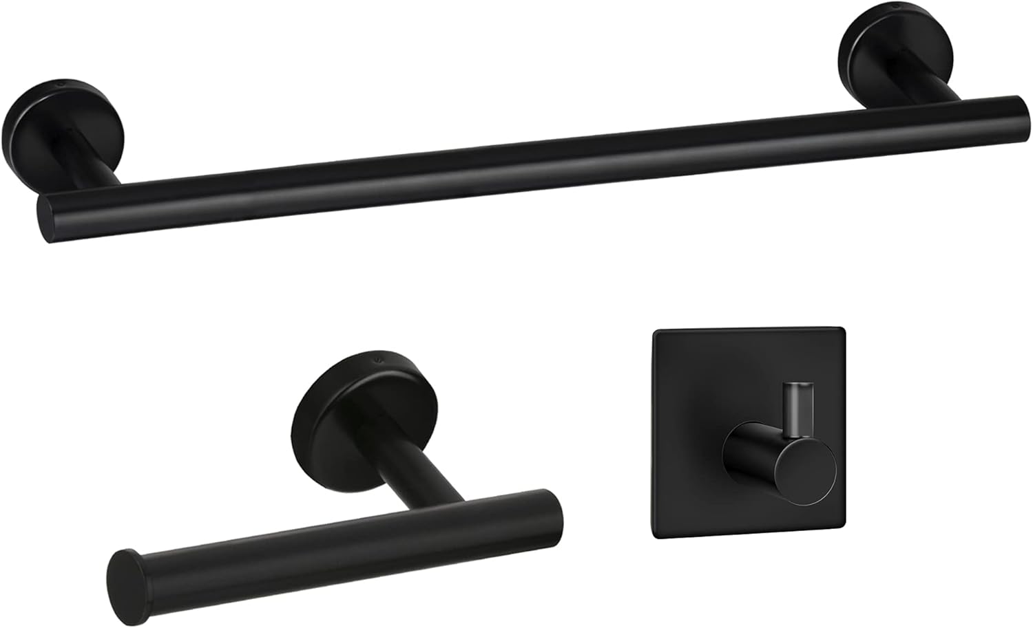 Towel Bar Set, 9 Inch Brushed Nickel Steeel Stainless Steel Single Towel Racks with 2 Hook for Bathroom Kitchen Hand Towel Holder Dish Cloths Hanger Waterproof Wall-Mounted Towel Bar