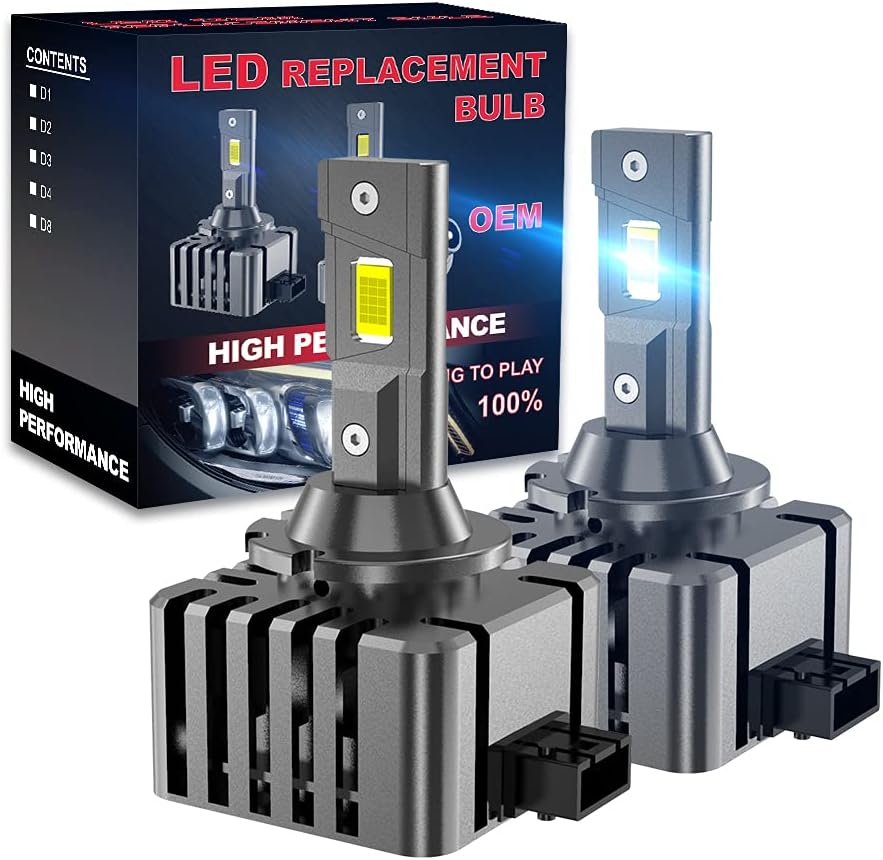 Sredif D5 Led Headlight Bulbs - 45W 4000LM 6500K White - Plug and Play - Pack of 2