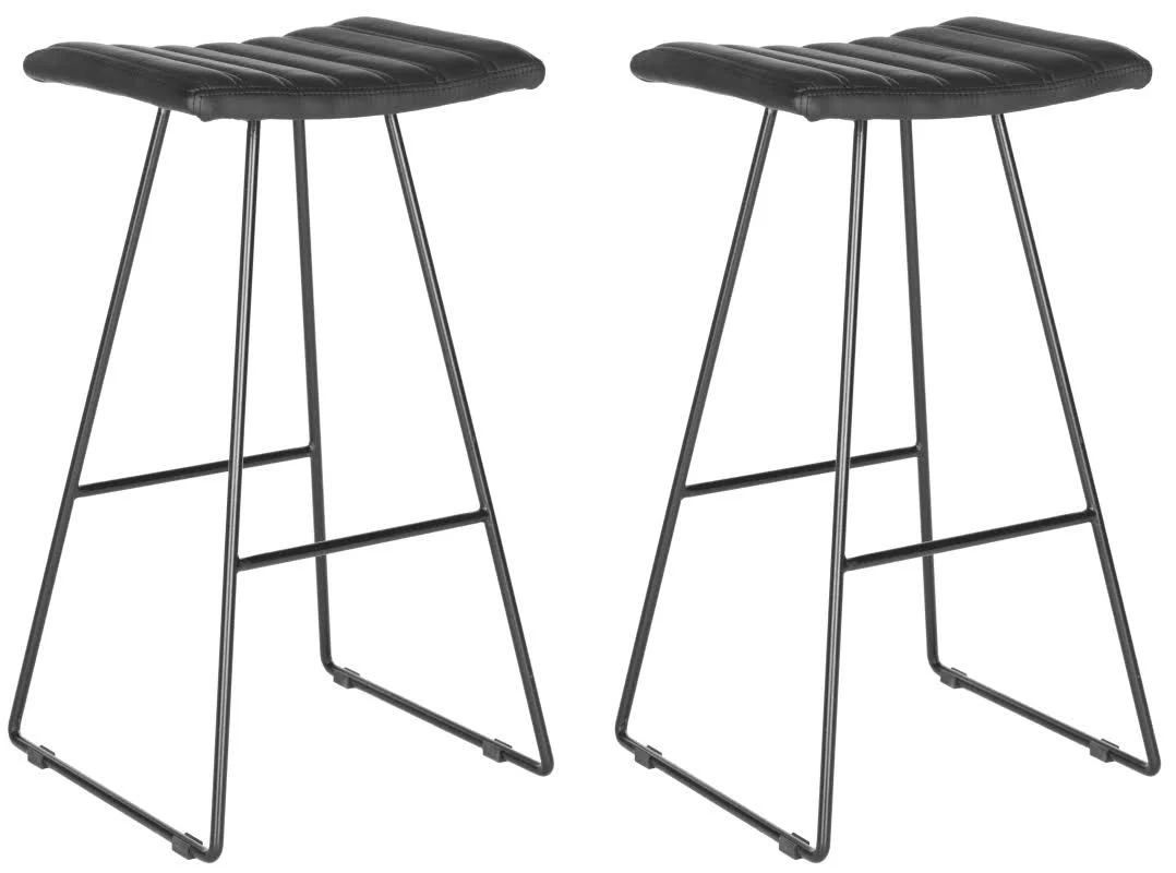 Safavieh FOX2010B-SET2 Akito Barstool Set, Black