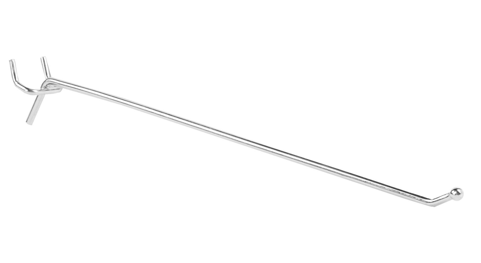 10 inch Chrome Peg Hook for inch or inch Pegboard - Pack of 100