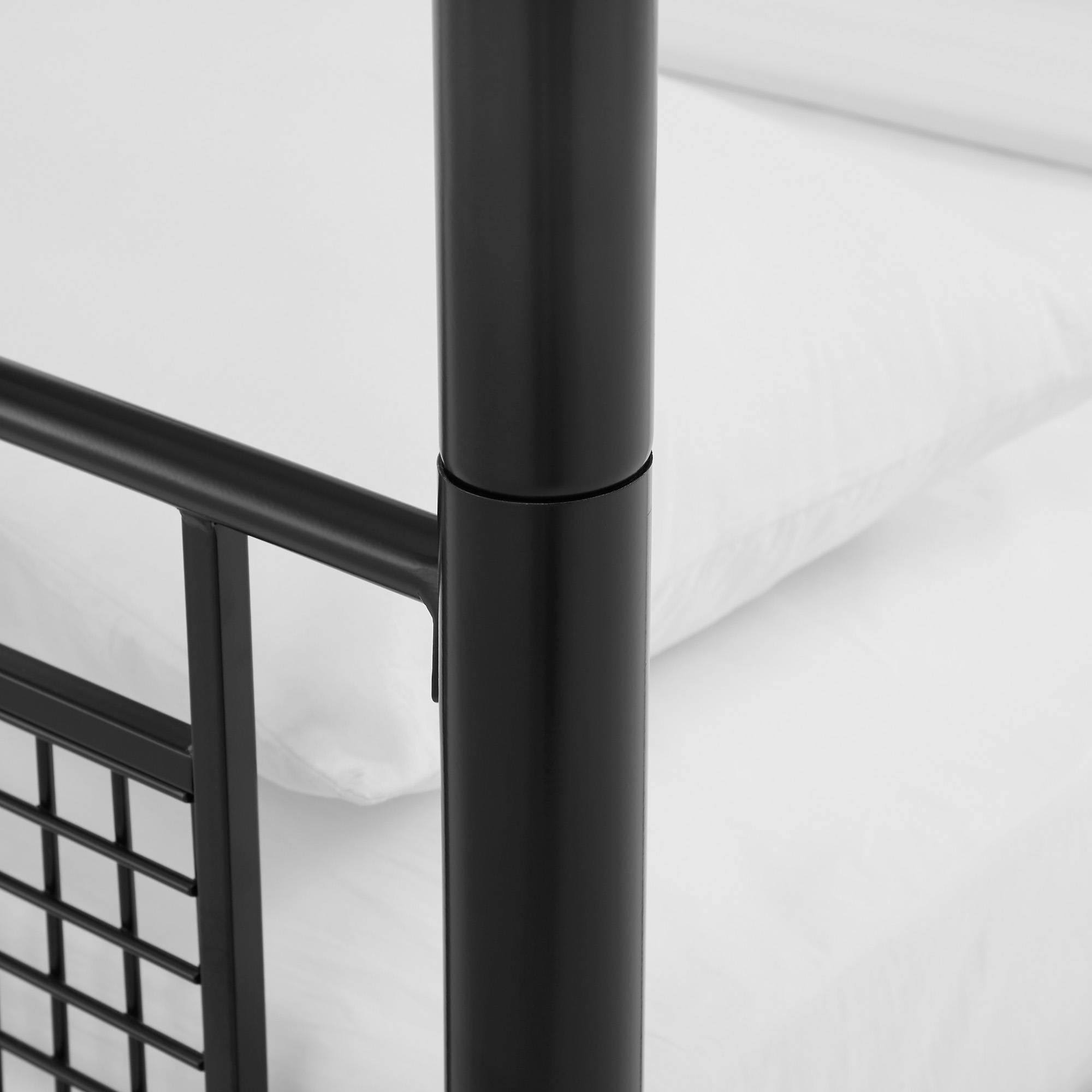 Twin Over Twin Metal Mesh Frame Bunk Bed Black - Saracina Home