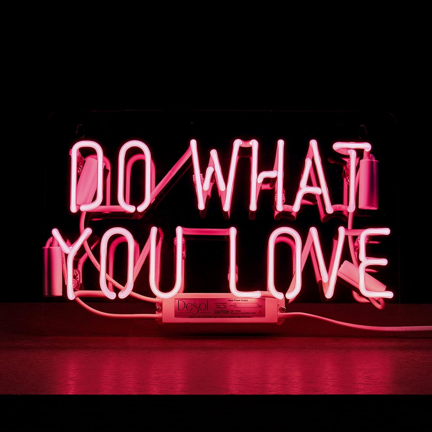 Desol Home decor Neon Sign Live every day “Do what you love”with bright White Real handmade glass modelB-white Pack of 2