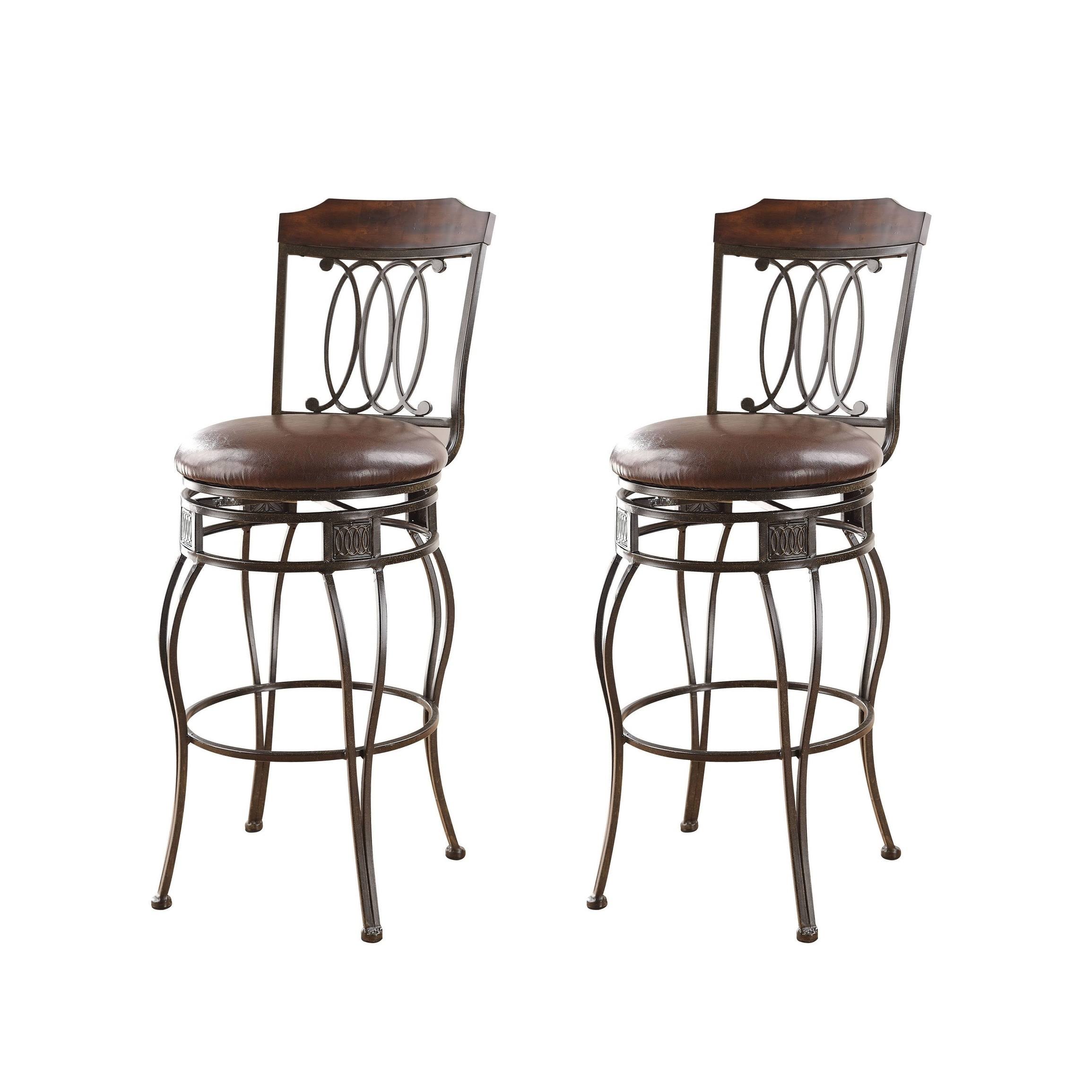 Acme Tavio Bar Chair w/Swivel (Set of 2) in Black 96049