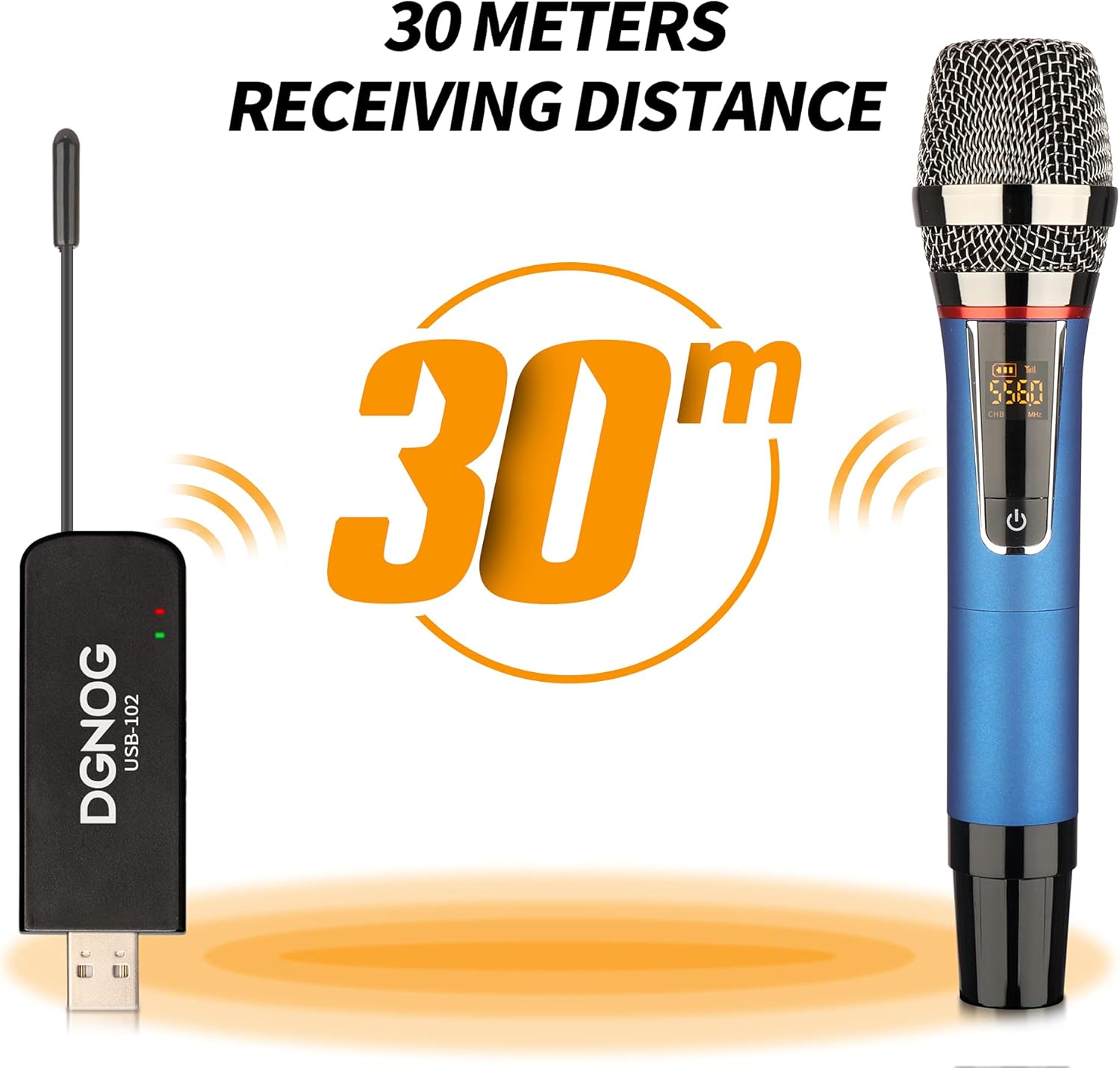 PC USB Wireless Microphone with Volume,Echo,Frequency, 100 FT Range, Portable UHF Handheld Wireless Dynamic Microphone System, for Computer, Singing, Podcast, PA System Pack of 2
