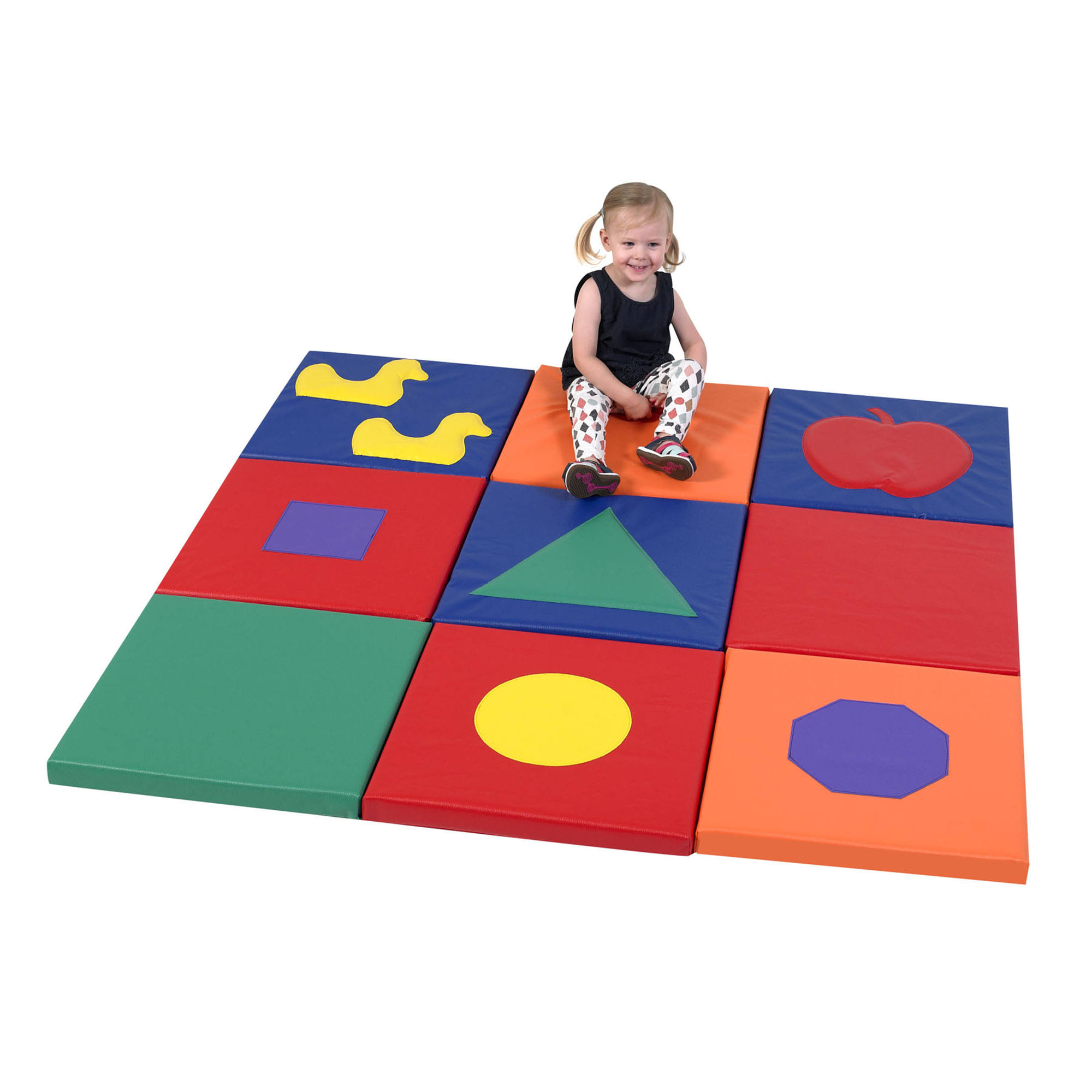 Children&s Factory CF322-390 Shape u0026 Play Sensory Mat Squares