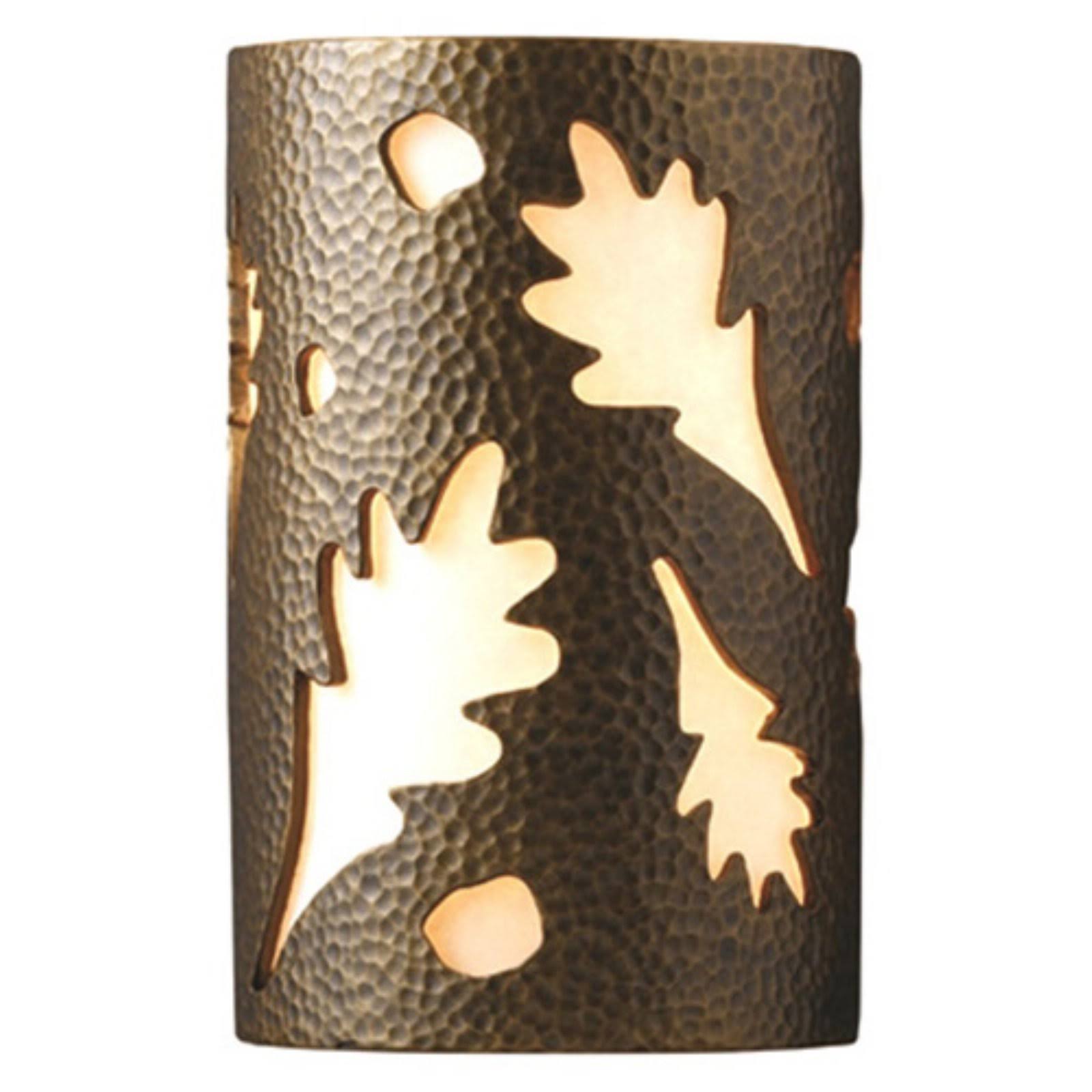 Justice Design Ambiance CER-5475 Oak Leaves Wall Sconce Celadon Green Crackle