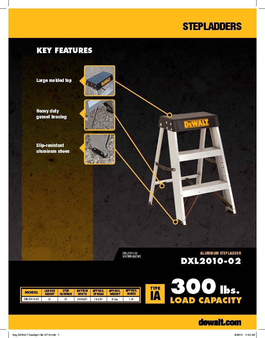 DeWalt DXL2010-02 2-Feet Aluminum Stepladder Type IA with 300-Pound Duty Rating, 2-Feet,Silver Pack of 2