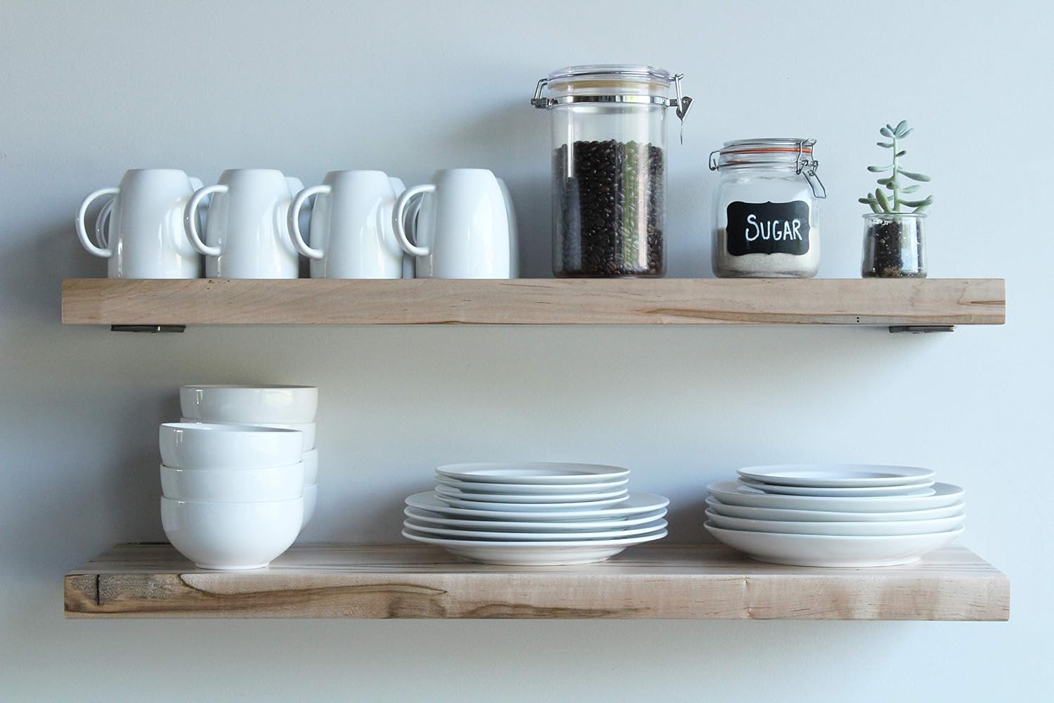 Urban Legacy Modern Hardwood Deep Shelves | Set of 2 | New Wood | Wormy Maple | Furniture Grade Clear Coat | Sturdy High Weight Capacity (36