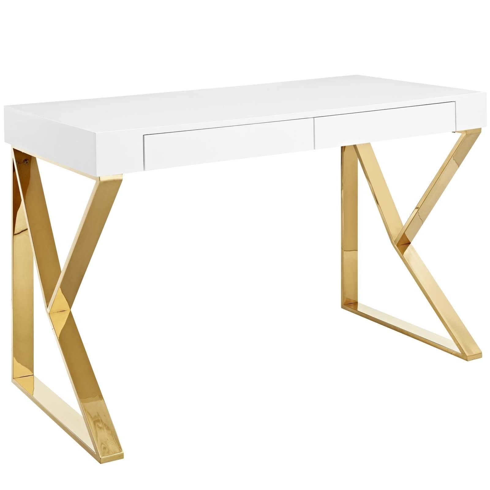 Modway Adjacent Desk - White Gold