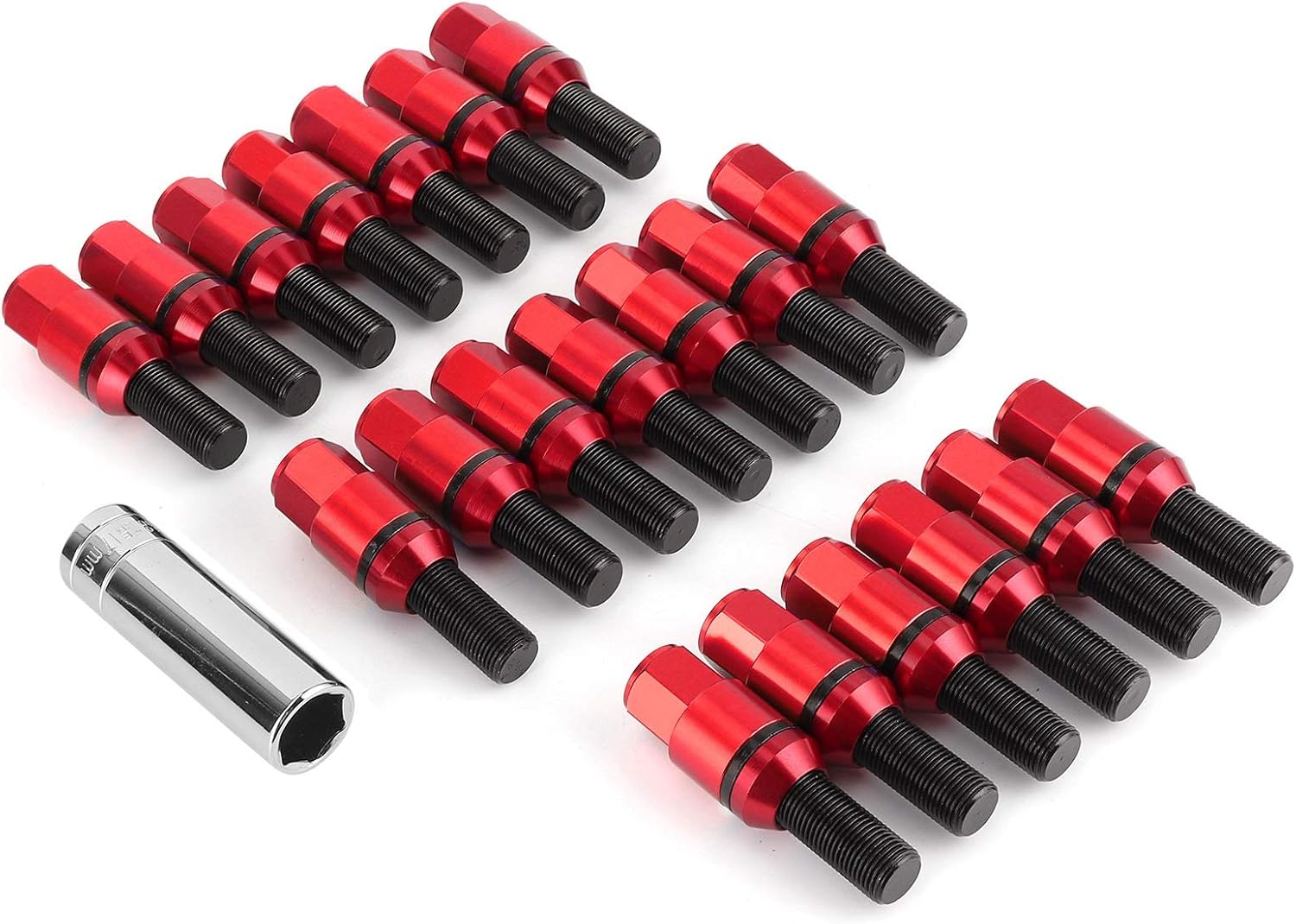Acouto for M3 F80 M2 F22/F23(Red) 20Pcs Lug Bolts Stud Tuner Style Wheel Screw Nuts M14x1.25 Thread Fit for M3 F80 M2 F22/F23(Red) automotive-lug-nuts