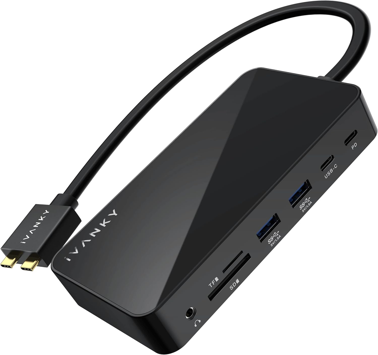 Macbook Pro Docking Station iVANKY 12 in 2 Docking Station 180W PD 4K HDMI USB C Docking Station Dual Monitor for MacBook Pro Air 2021 Thunderbolt 3 Dock 2HDMI 2.0, 18W PD, 6 USB, Ethernet SD/TF Audio