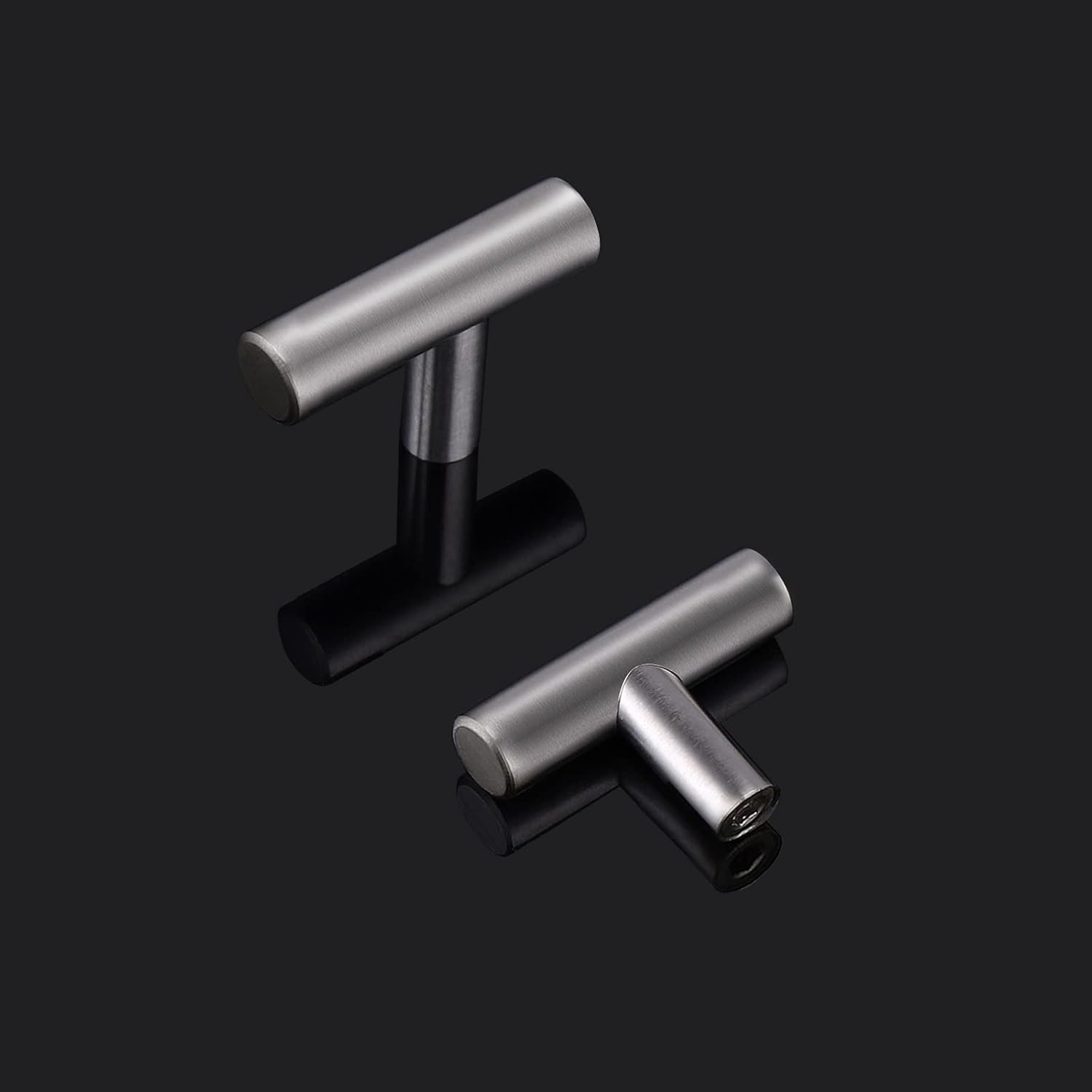 Probrico 10 Pack | PD201HSS Kitchen Cabinet Drawer Knob & 30 Pack| 3 Inch Euro T Bar Cabinet Pulls and 15 Pack| 2-1/2 Inch Satin Nickel Drawer Pulls Knobs Bundle Pack of 2