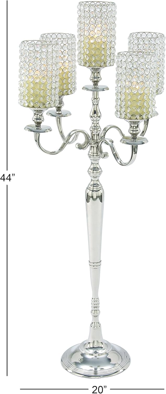 Deco 79 51213 Aluminum Acrylic Candelabra, 20