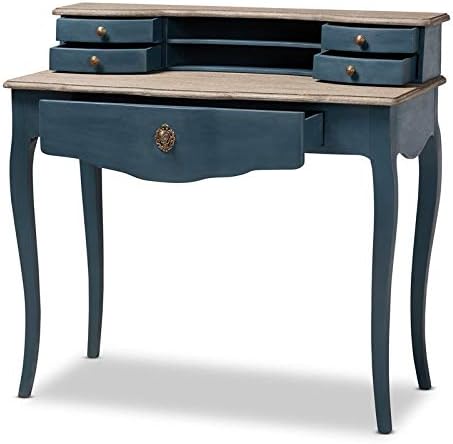 Baxton Studio Celestine Blue Spruce Finished Wood Accent Writing Desk