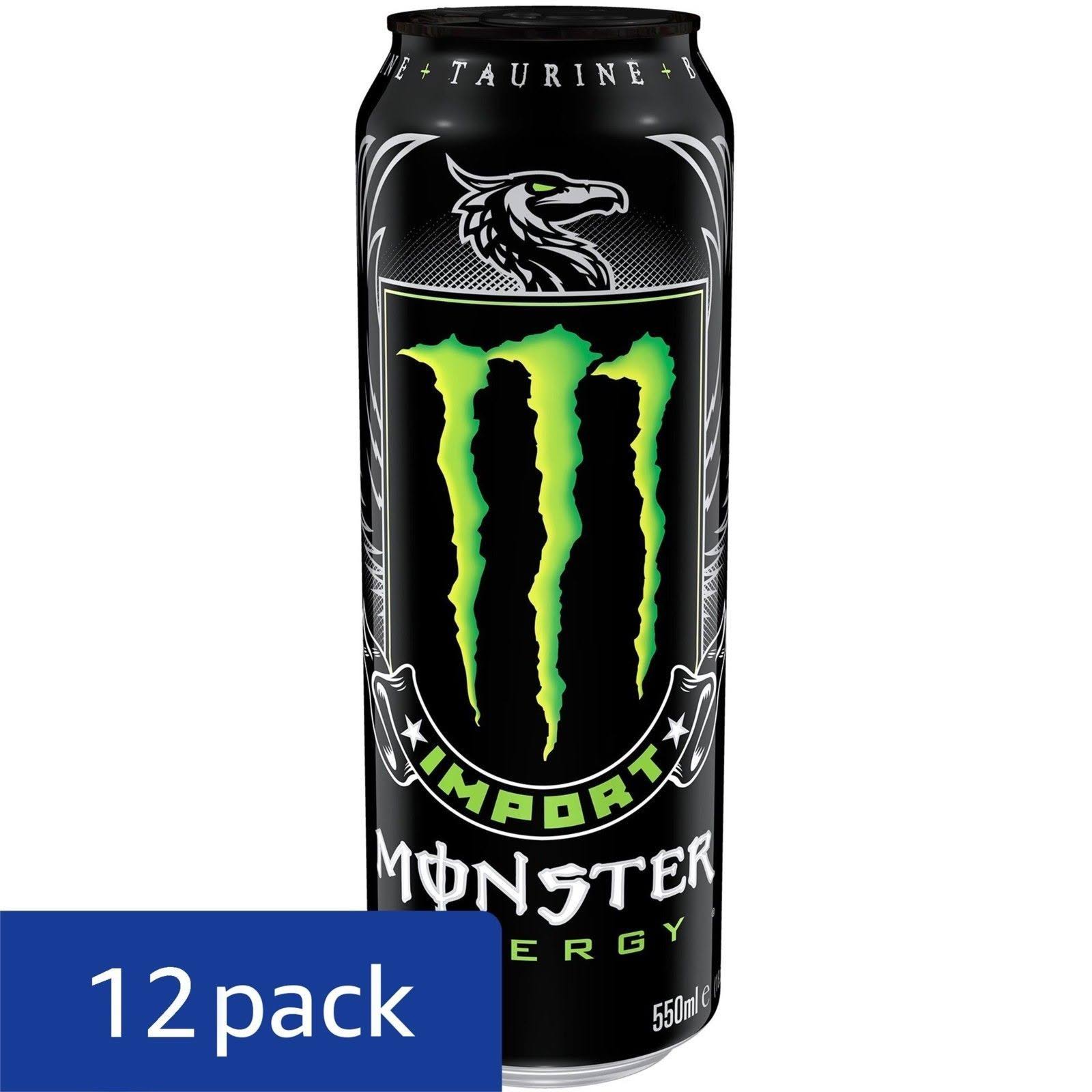 Monster Energy, Import - 12 pack, 18.6 fl oz cans