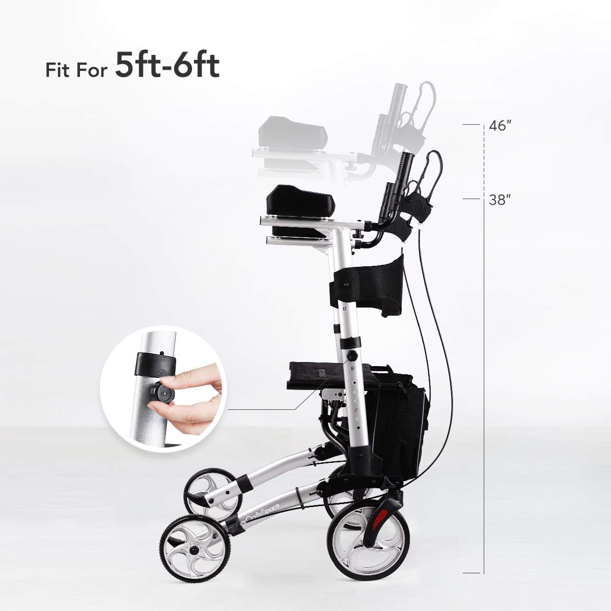 OasisSpace Folding Upright Walker, Armrest Walker with Forearm Support for Senior