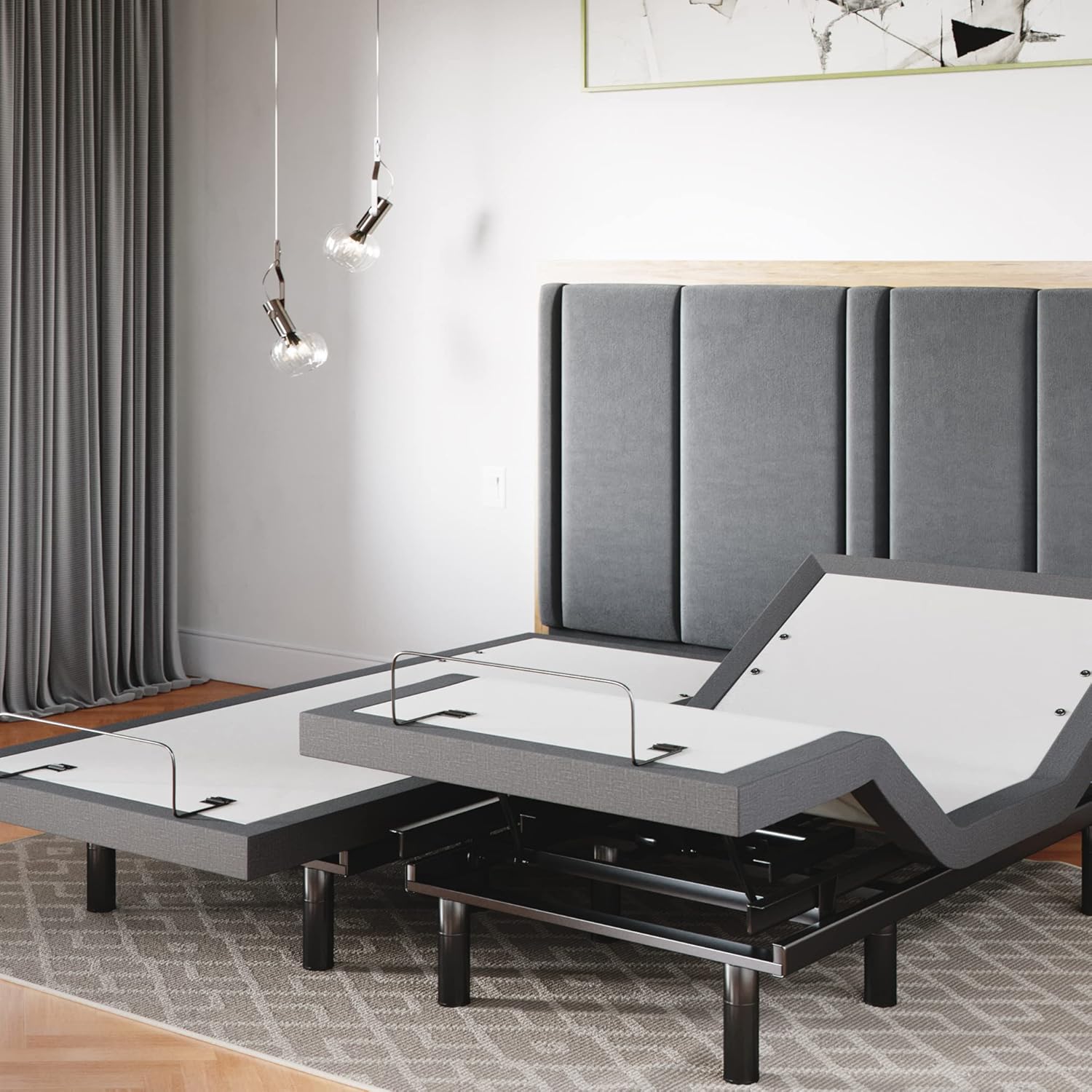 Sven & Son Twin XL Adjustable Bed Base Frame 5 Minute Assembly, Head & Foot Articulation, USB Ports, Zero Gravity, Interactive Dual Massage, Wireless, Classic (Adjustable Base Only, Twin XL)