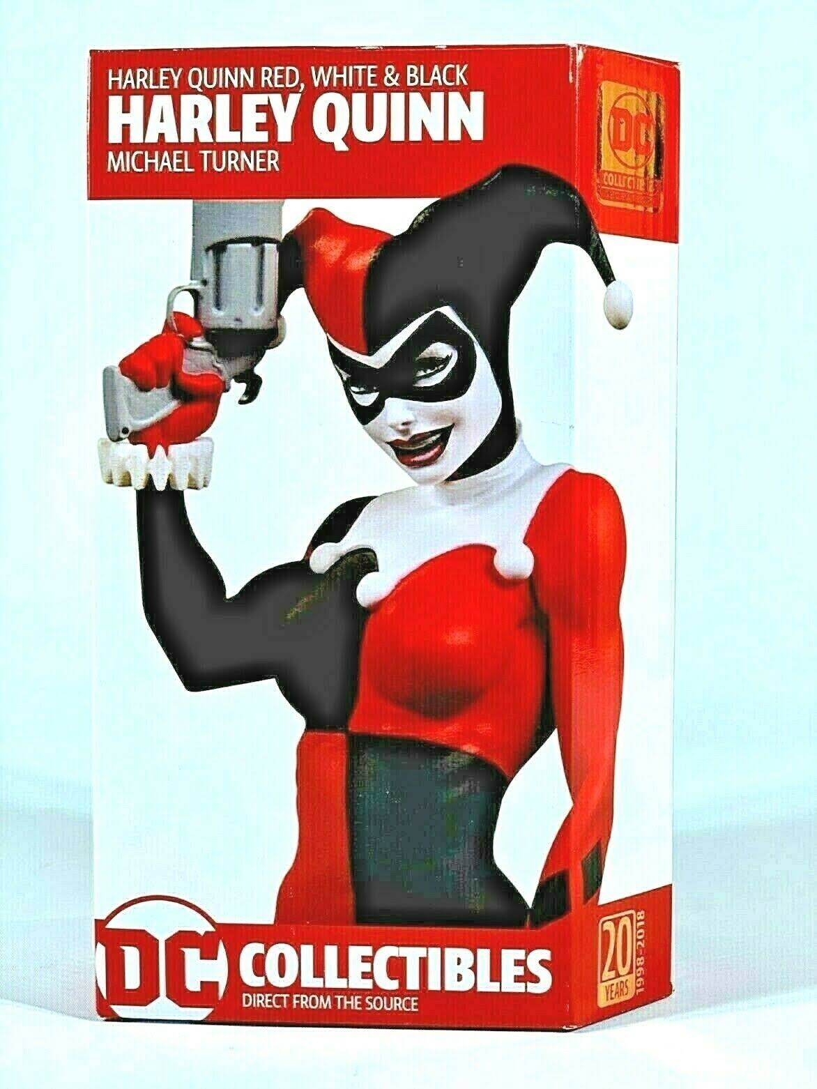Harley Quinn Red White u0026 Black Statue by Michael Turner