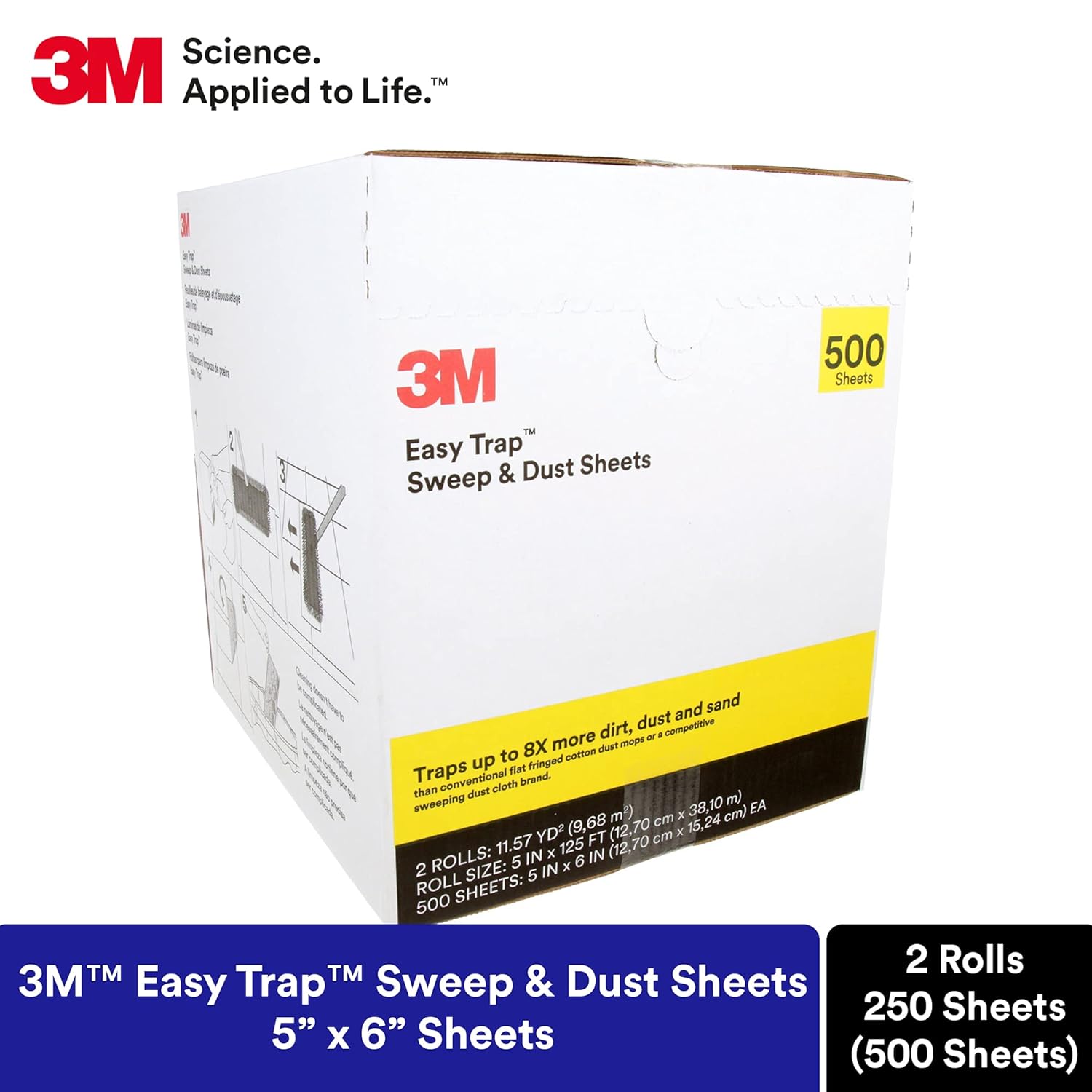 3M Easy Trap Sweep and Dust Sheets, 2 Rolls of 250 5