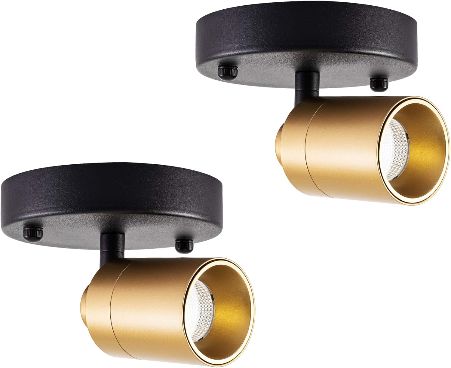 Vidalite LED Monopoint Sconce Adjustable Flush Mount Spot Light with Rotating Head for Living Room Dining and Office, 2-Pack, Gold, 2