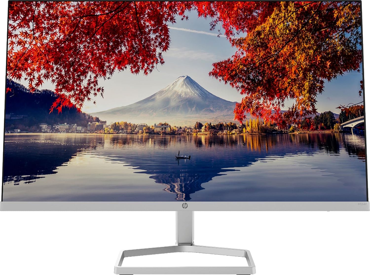 New_HP 24 Inch FHD 1080p IPS LED Anti-Glare Monitor, AMD FreeSync, 70Hz, 300 nits, HDMI & VGA Ports, Tilt (m24f) - Silver and Black (23.8 Inch)